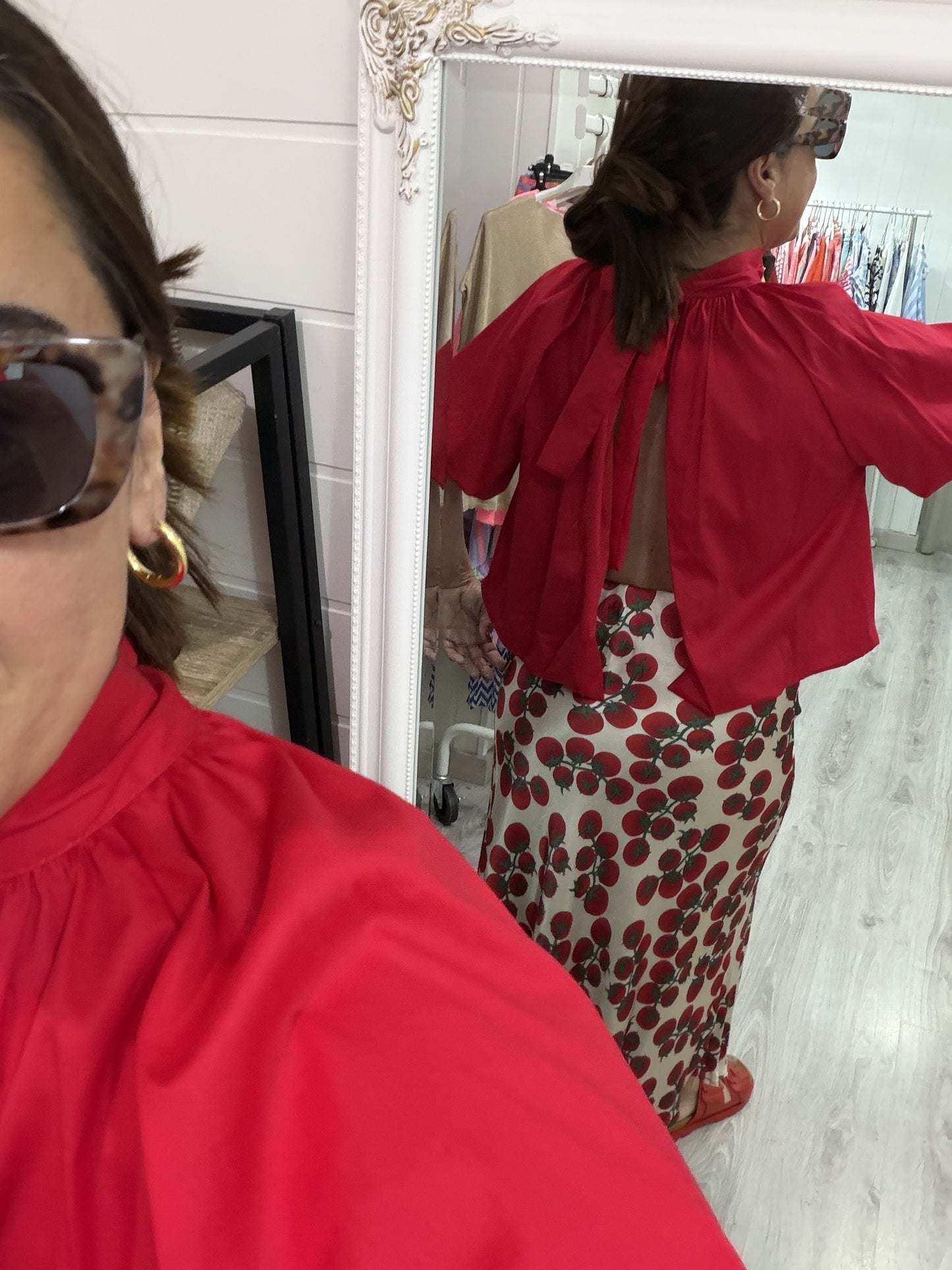 Blusa Lissa lazo espalda descubierta rojo