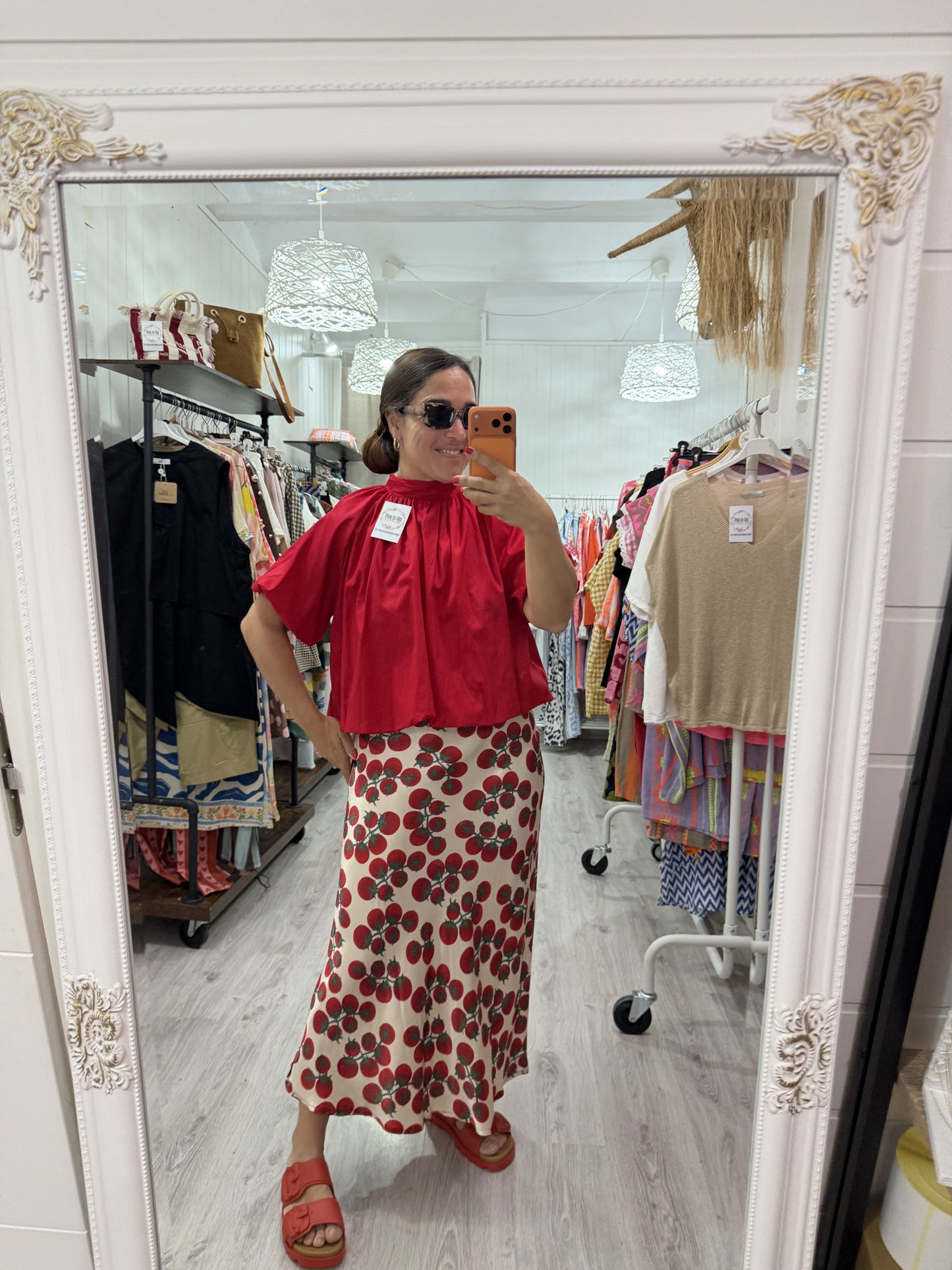 Blusa Lissa lazo espalda descubierta rojo