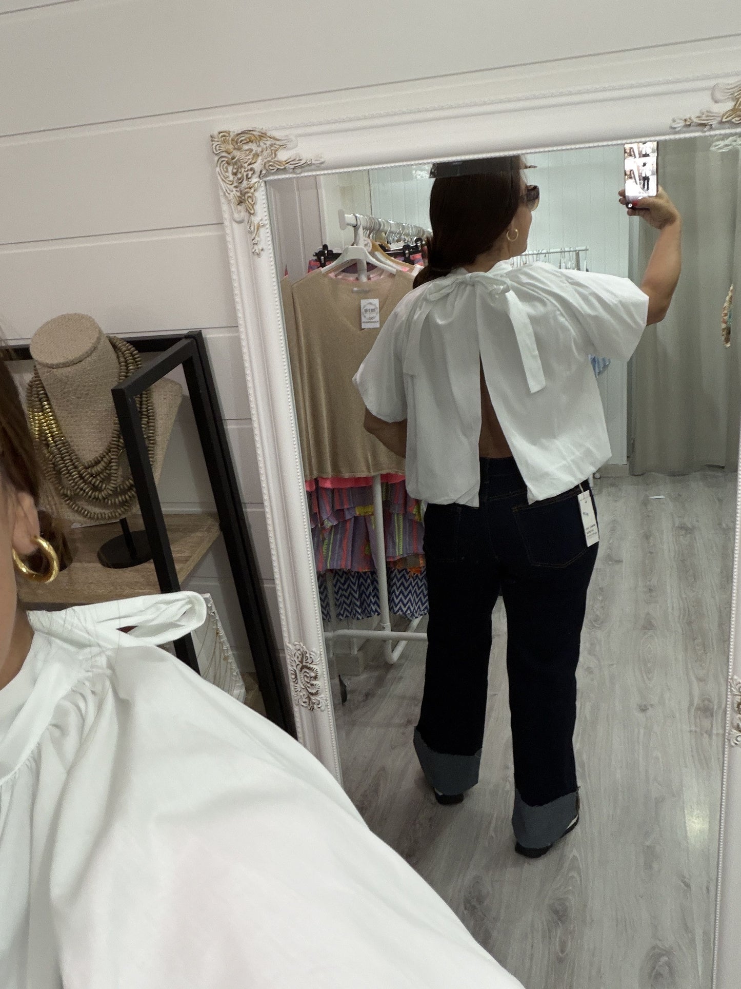 Blusa Lissa lazo espalda descubierta blanco
