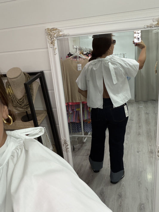 Blusa Lissa lazo espalda descubierta blanco