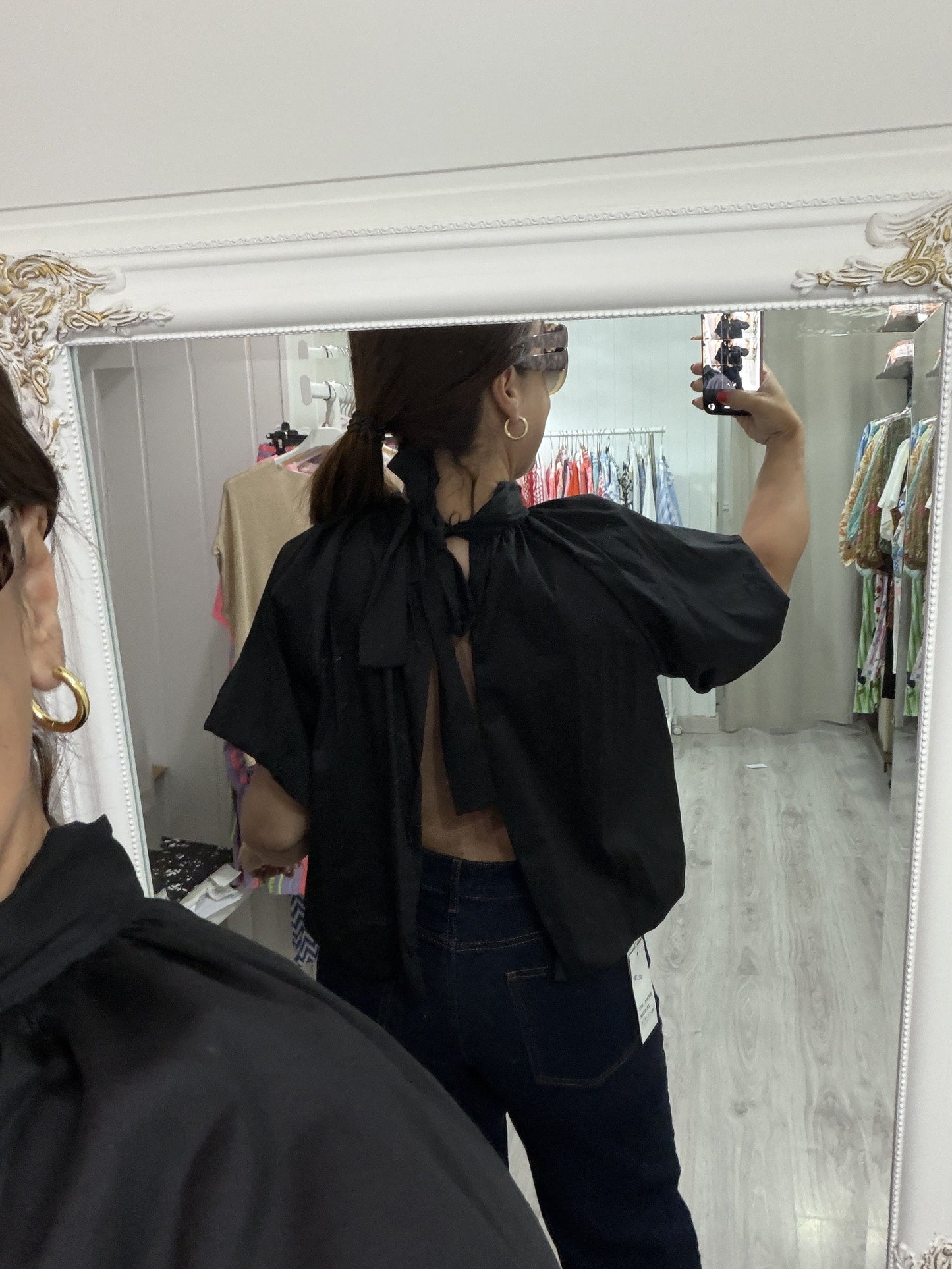 Blusa Lissa lazo espalda descubierta negro