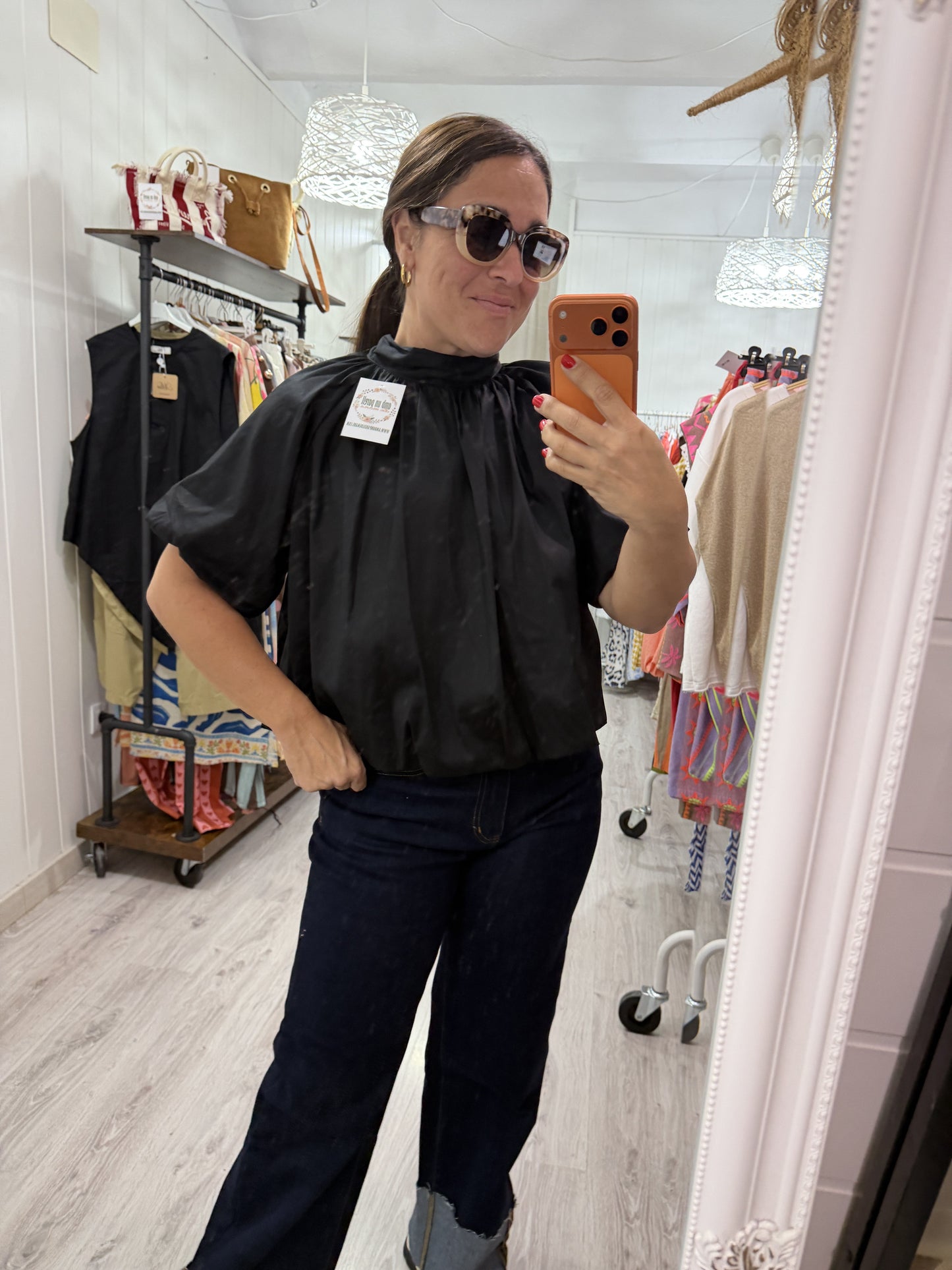Blusa Lissa lazo espalda descubierta negro
