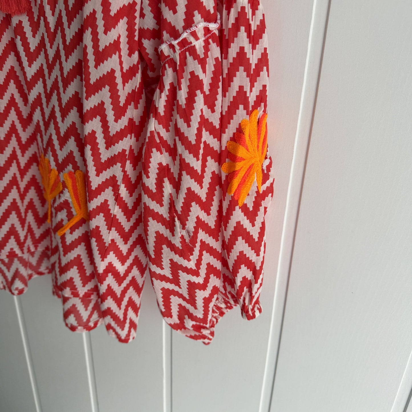 Blusa Jaipur zigzag rojo