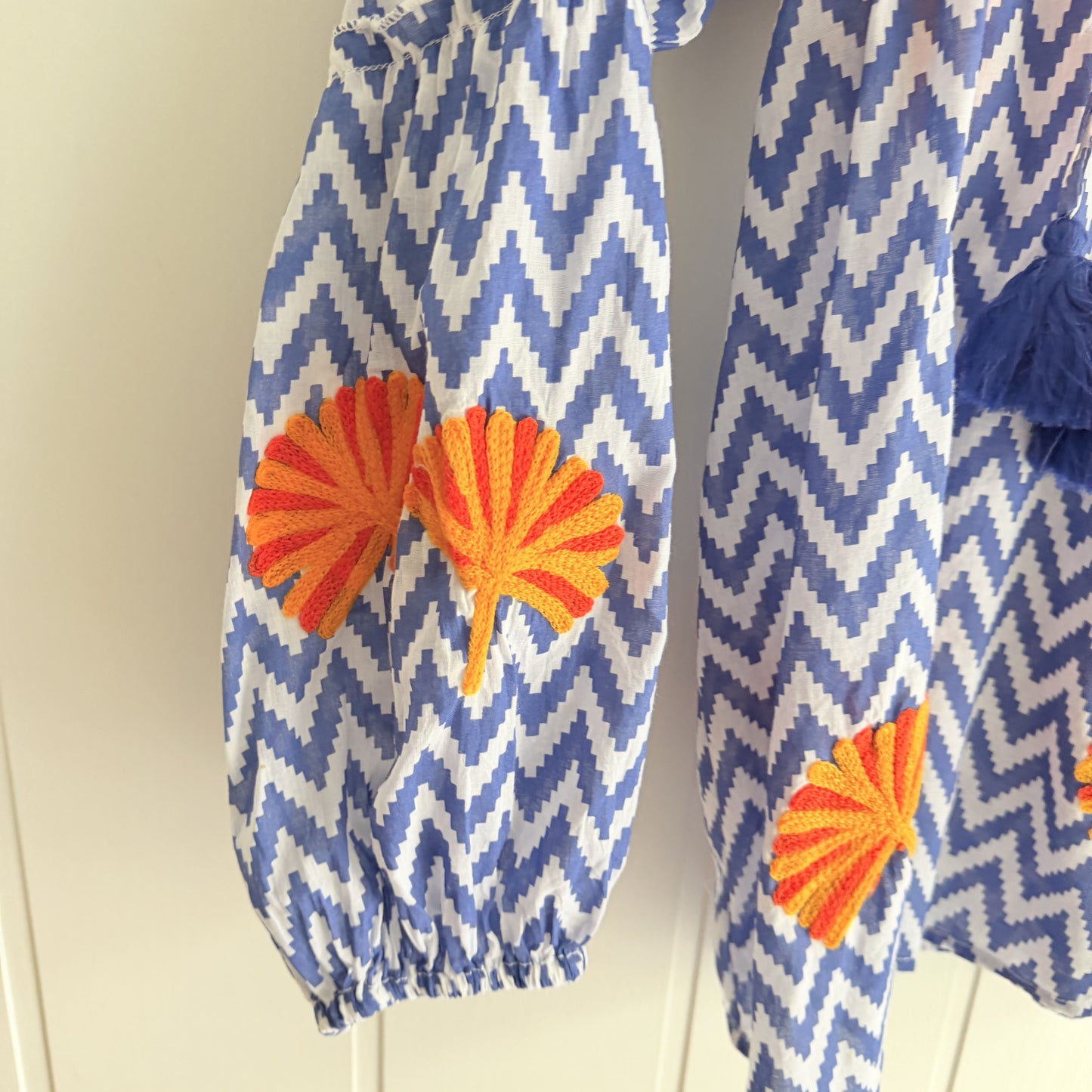 Blusa Jaipur zigzag azul