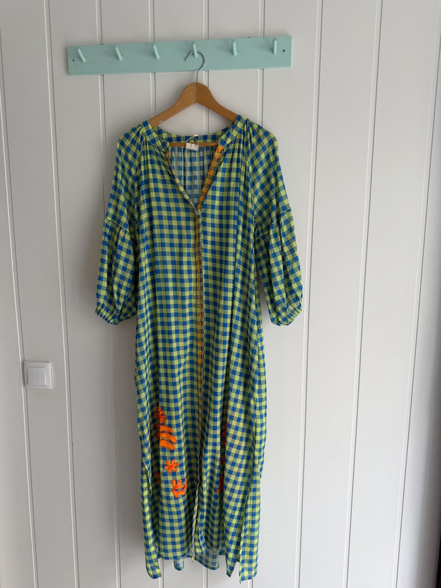 Vestido Jaipur vichy azul y verde