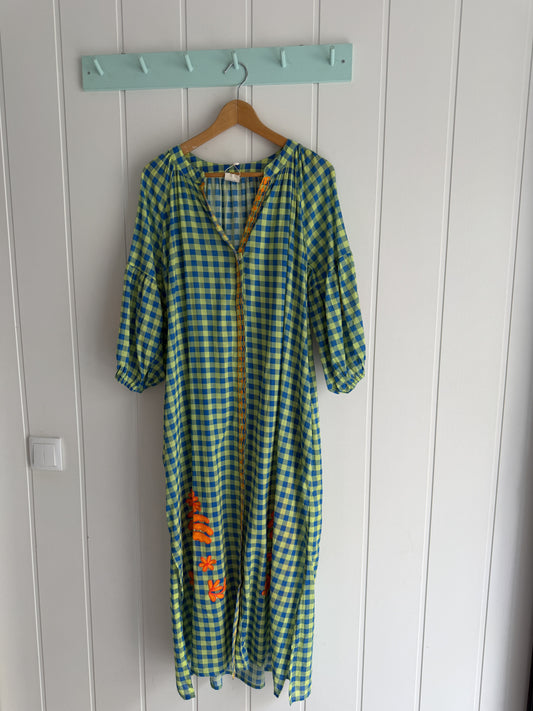 Vestido Jaipur vichy azul y verde