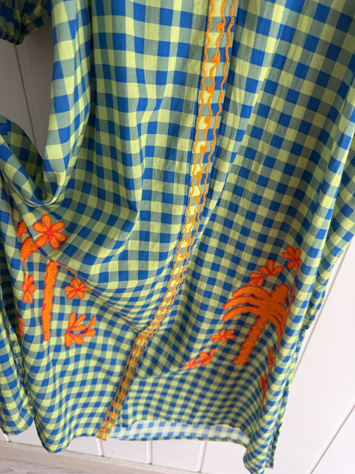 Vestido Jaipur vichy azul y verde