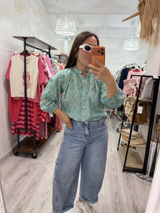 Camisa India turquesas