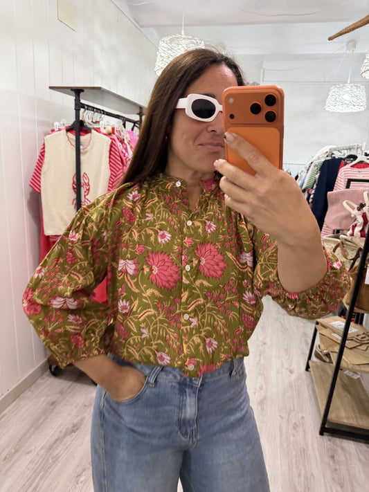 Camisa India verdes