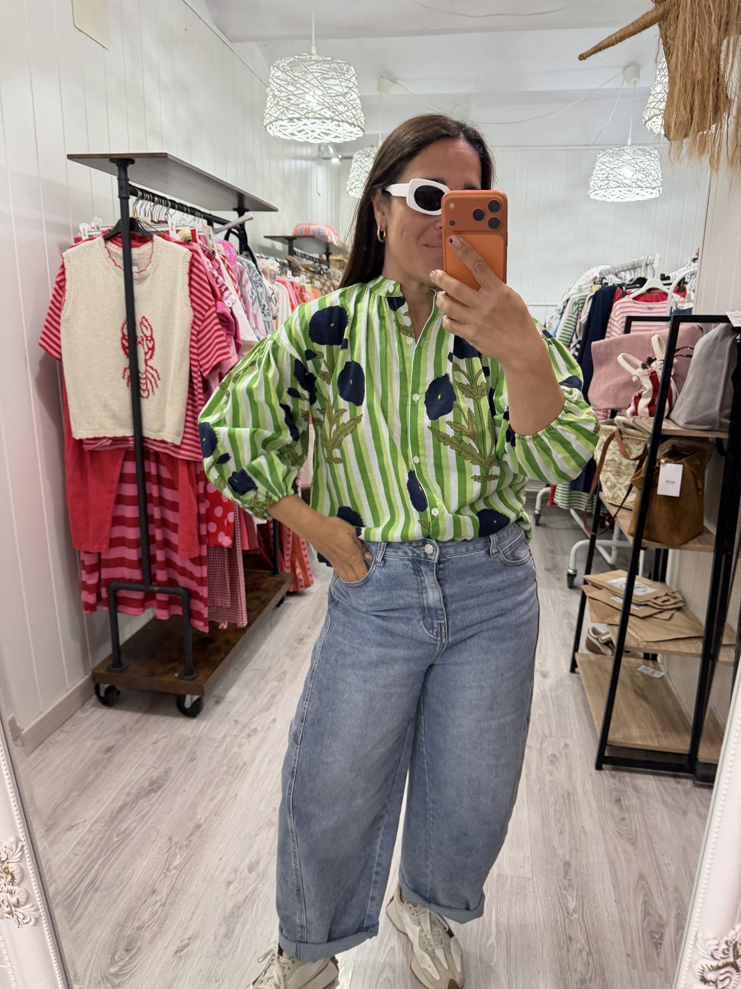 Camisa India Verde Camelias
