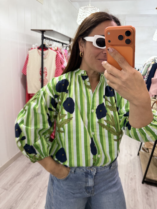 Camisa India Verde Camelias