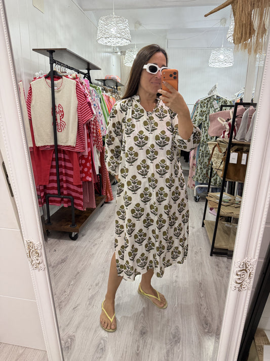 Kaftan Nur Caléndula verde