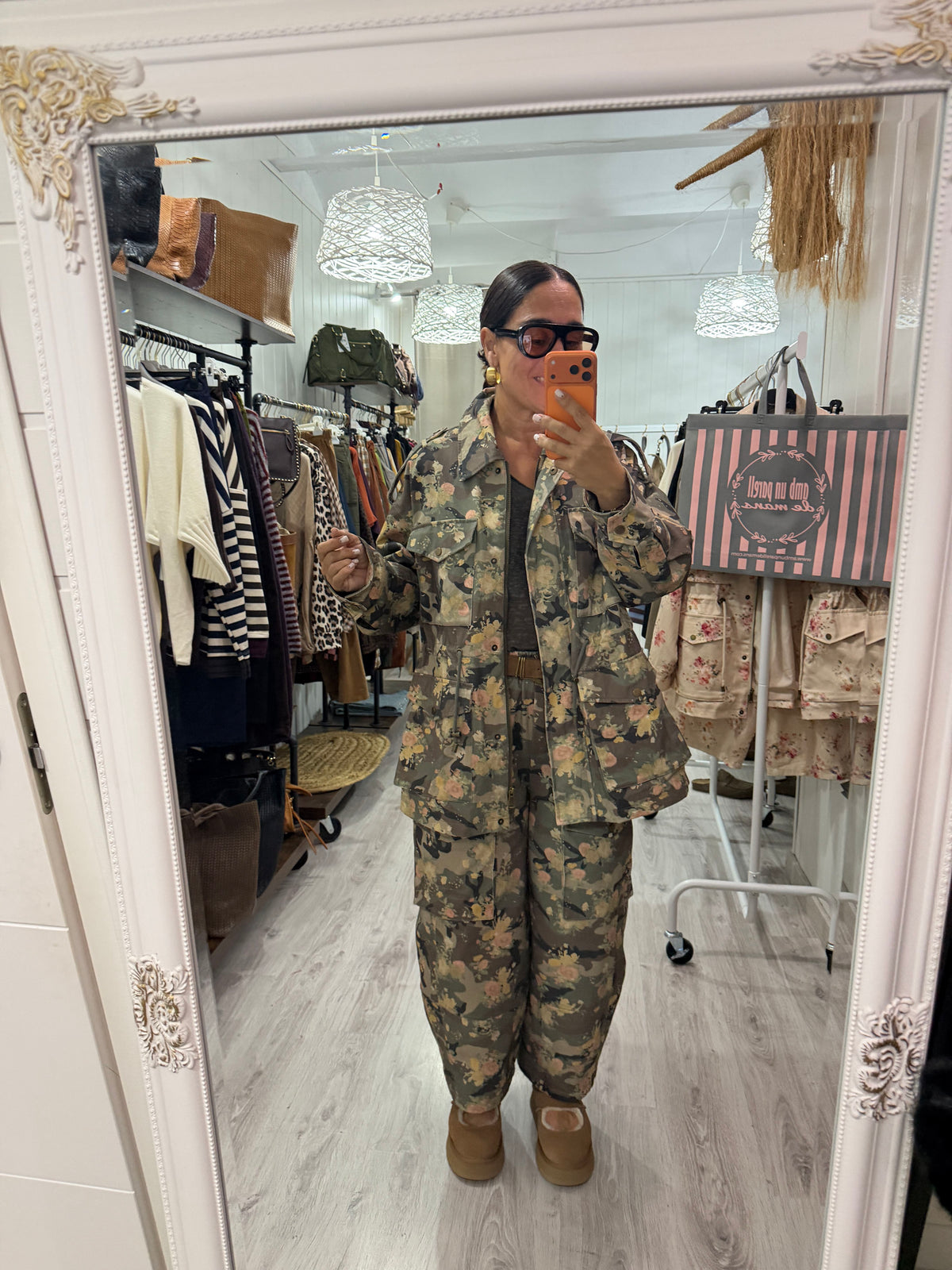 Chaqueta cargo camuflaje floral