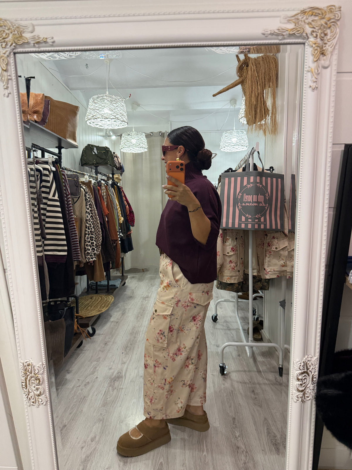 Pantalón cargo floral