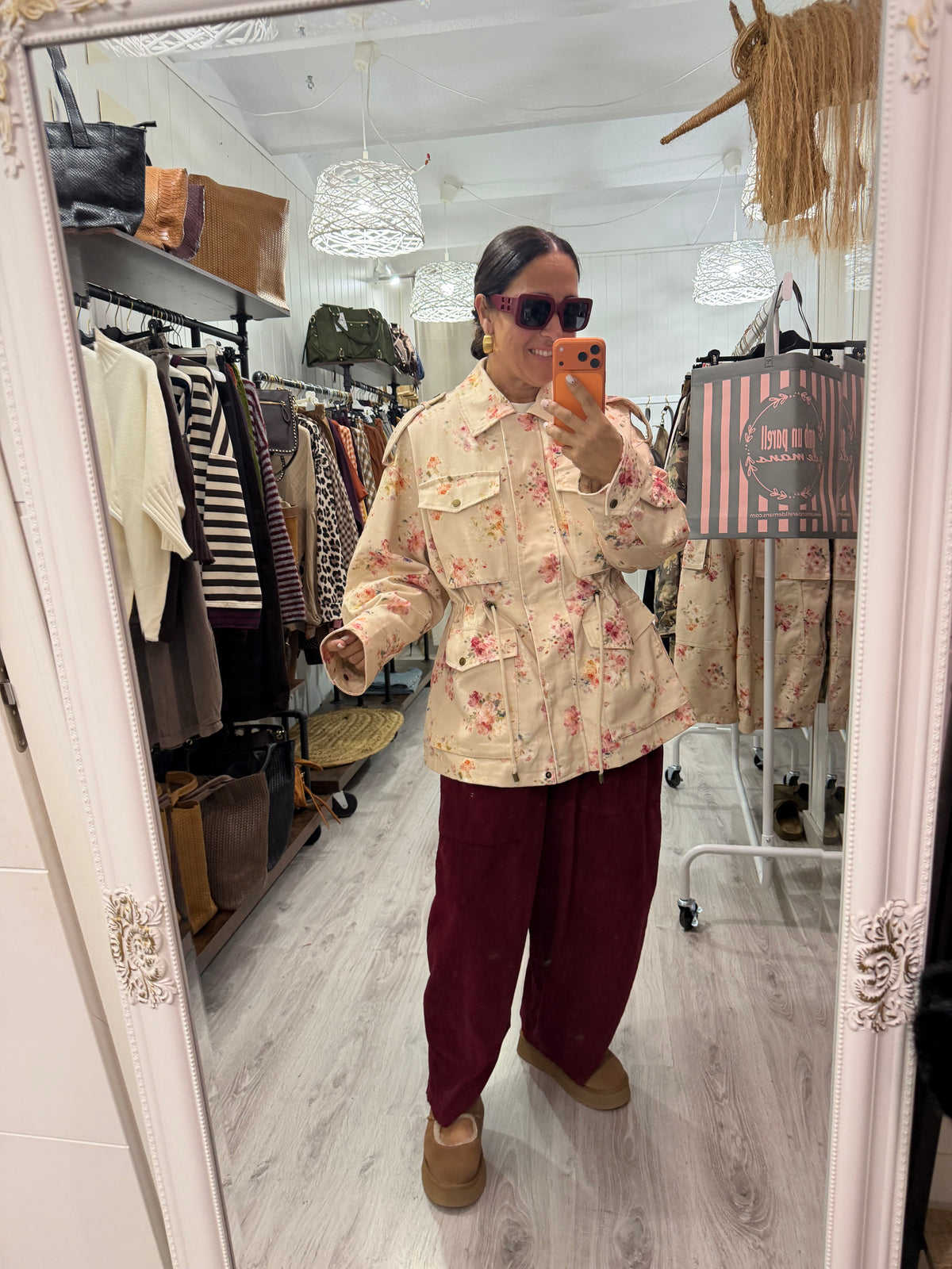 Chaqueta cargo floral