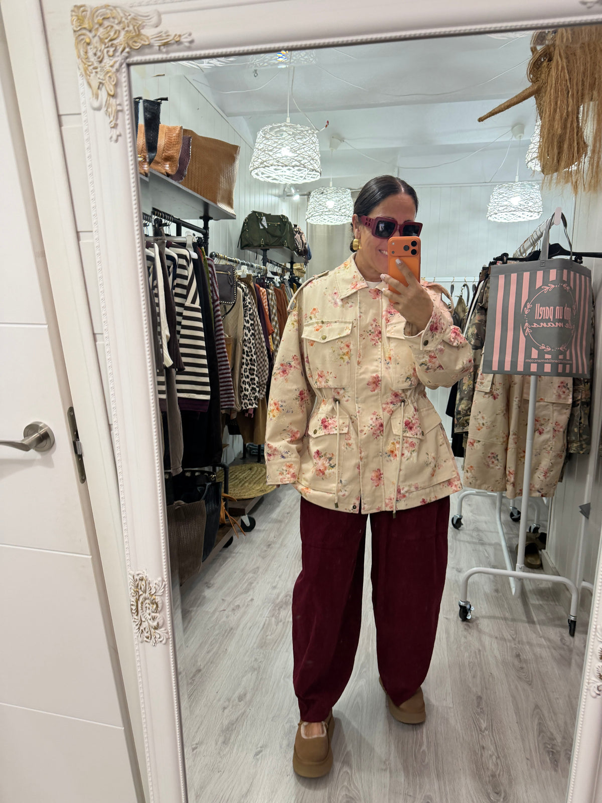 Chaqueta cargo floral