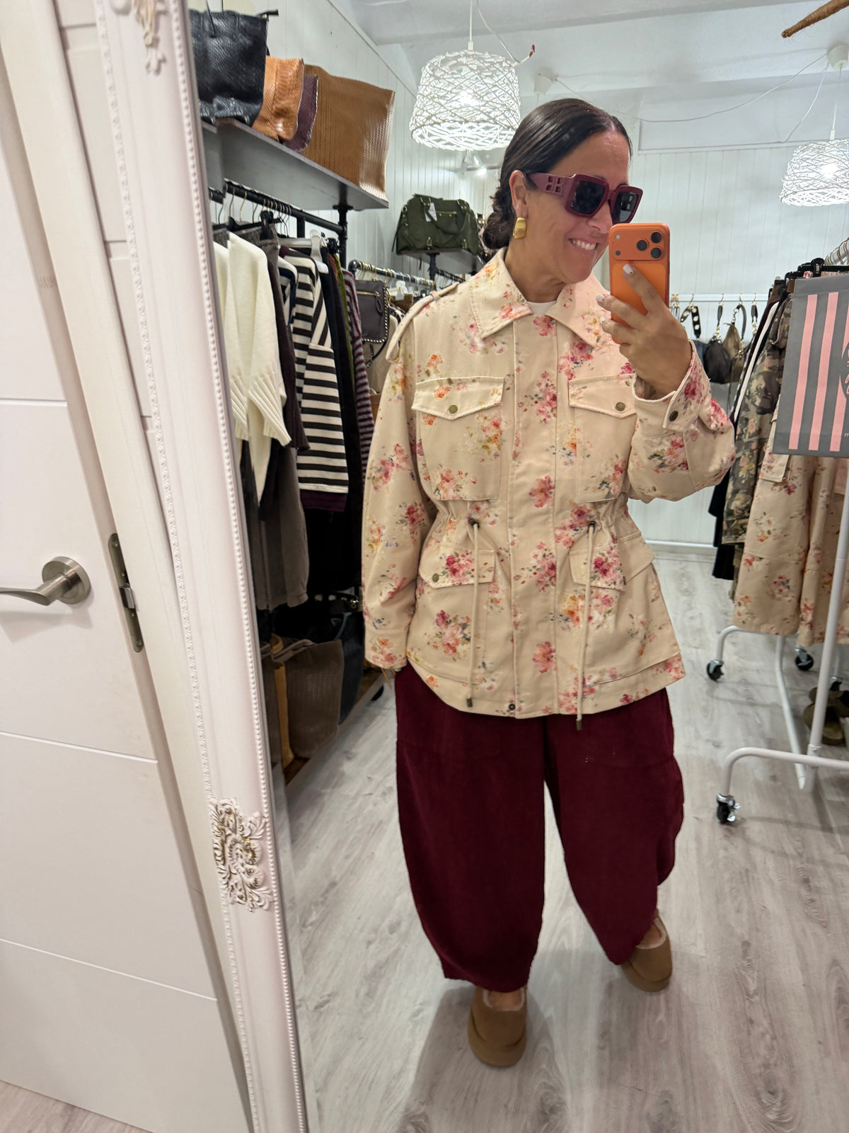 Chaqueta cargo floral