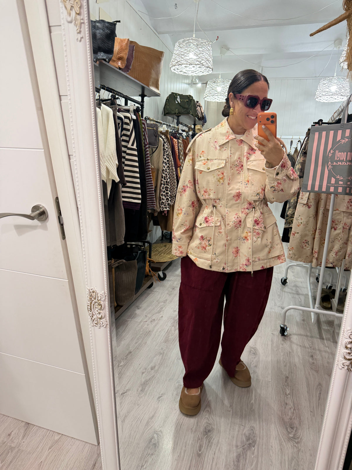 Chaqueta cargo floral