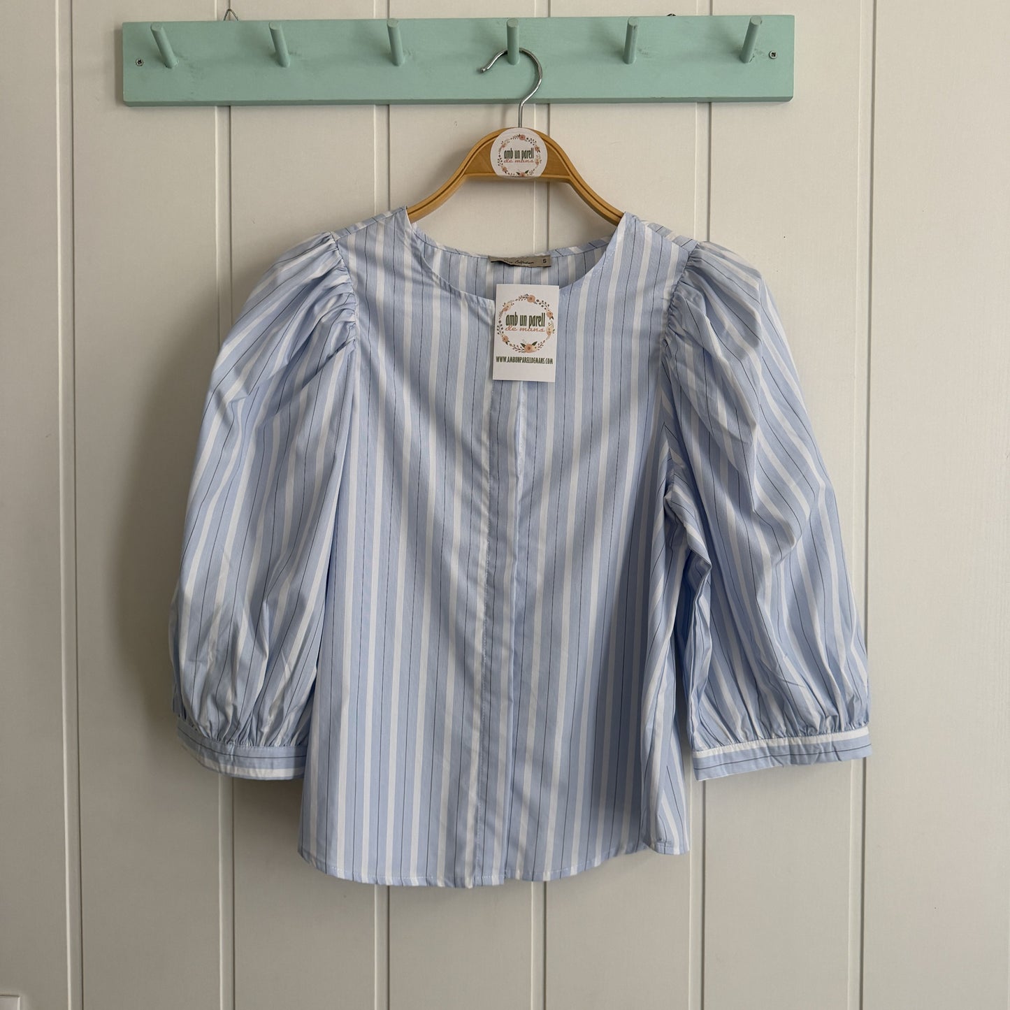 Blusa Lolita rayas azul cielo