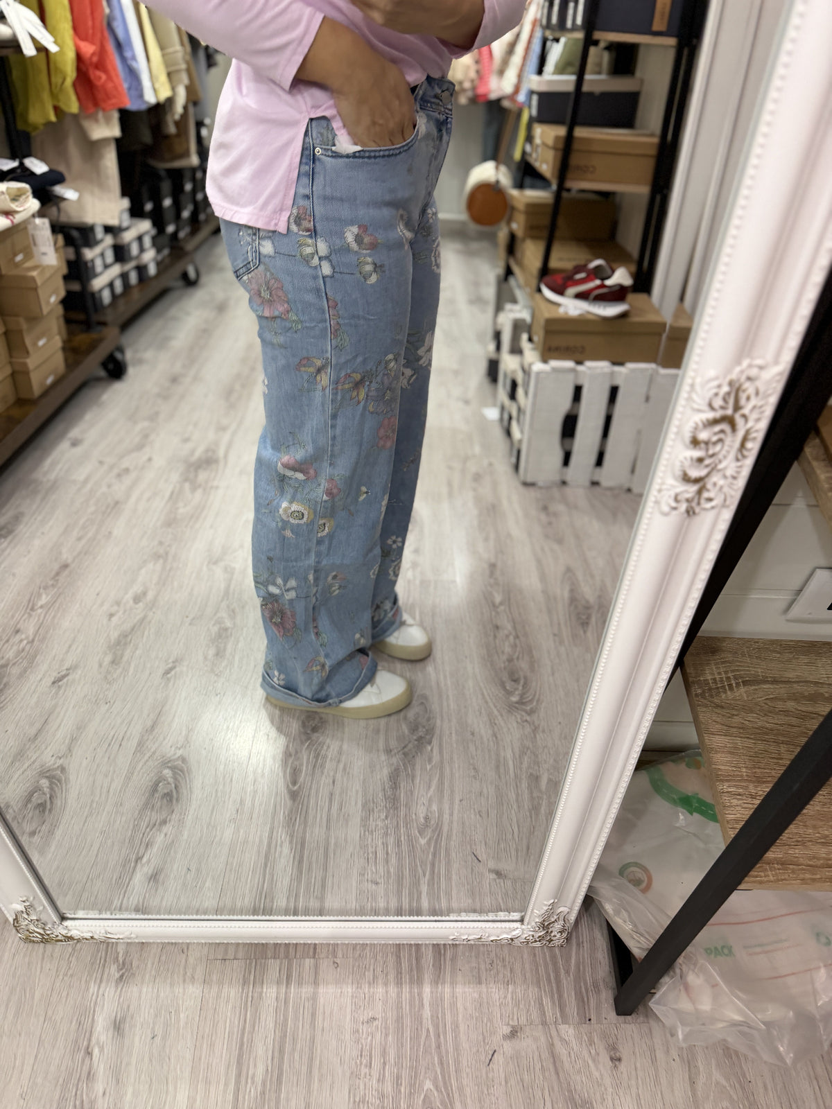 Pantalón jeans Floral