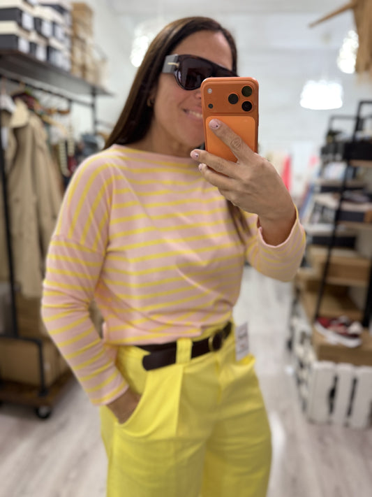 Camiseta Zumaia rosa y amarillo