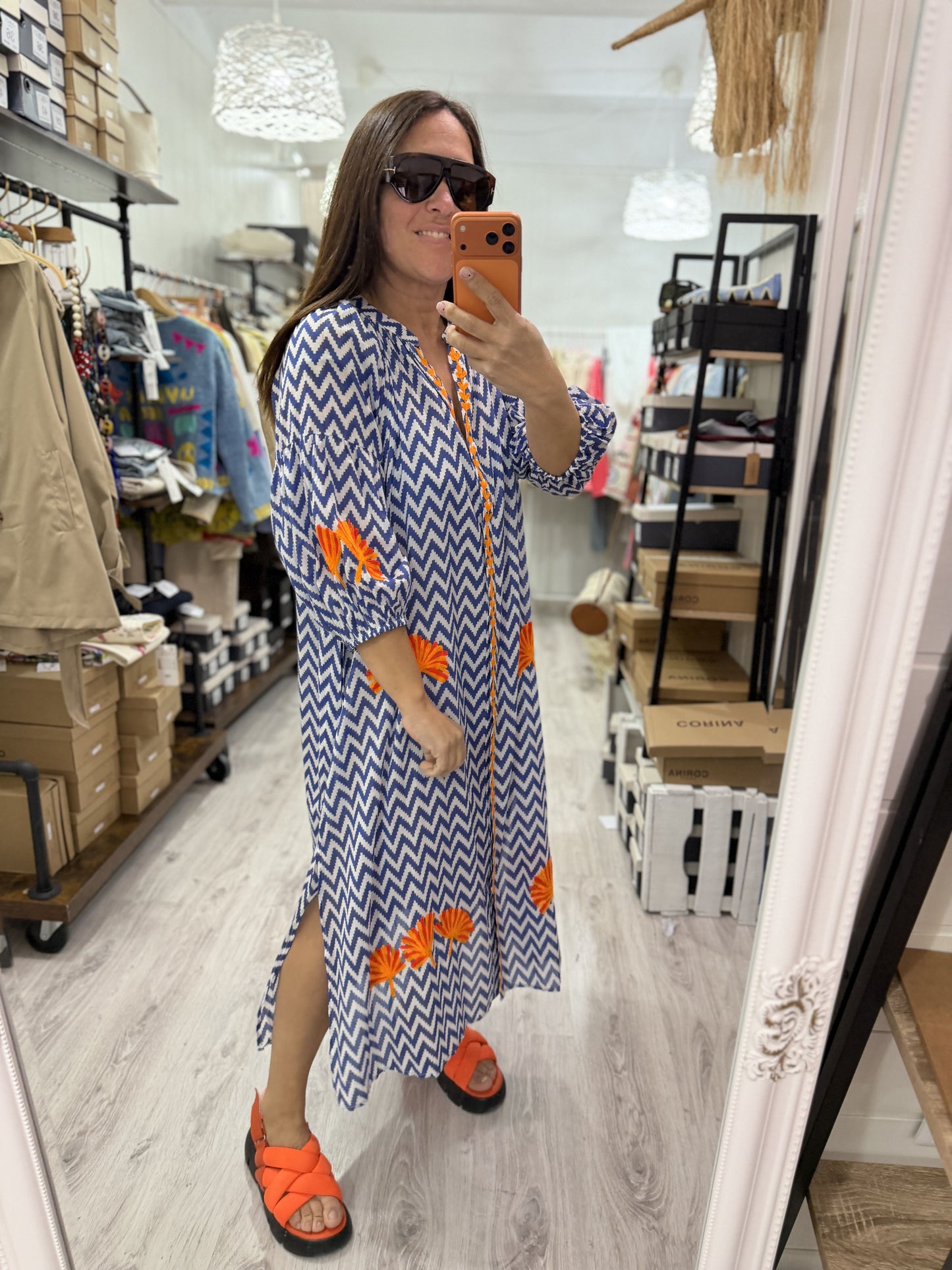 Vestido Jaipur zigzag azul