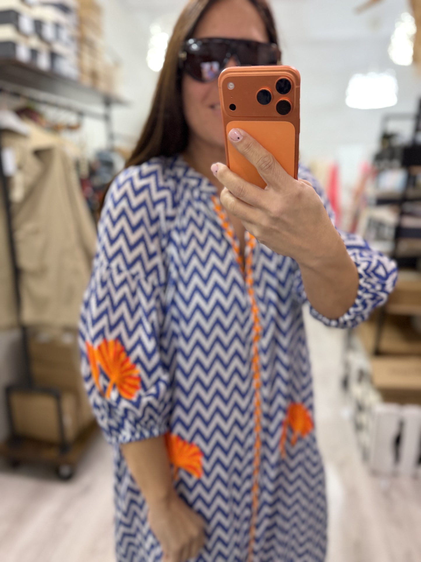 Vestido Jaipur zigzag azul