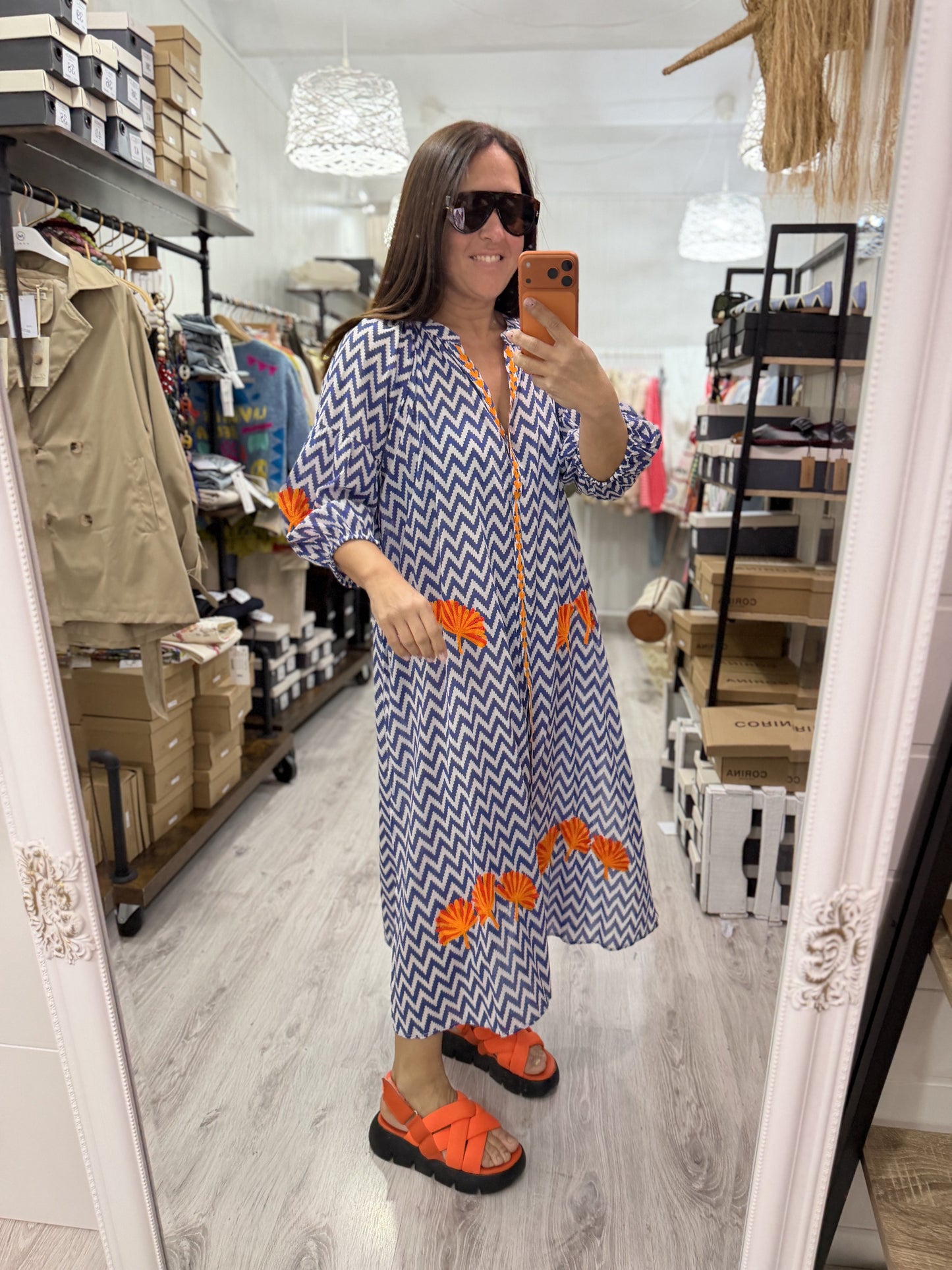 Vestido Jaipur zigzag azul