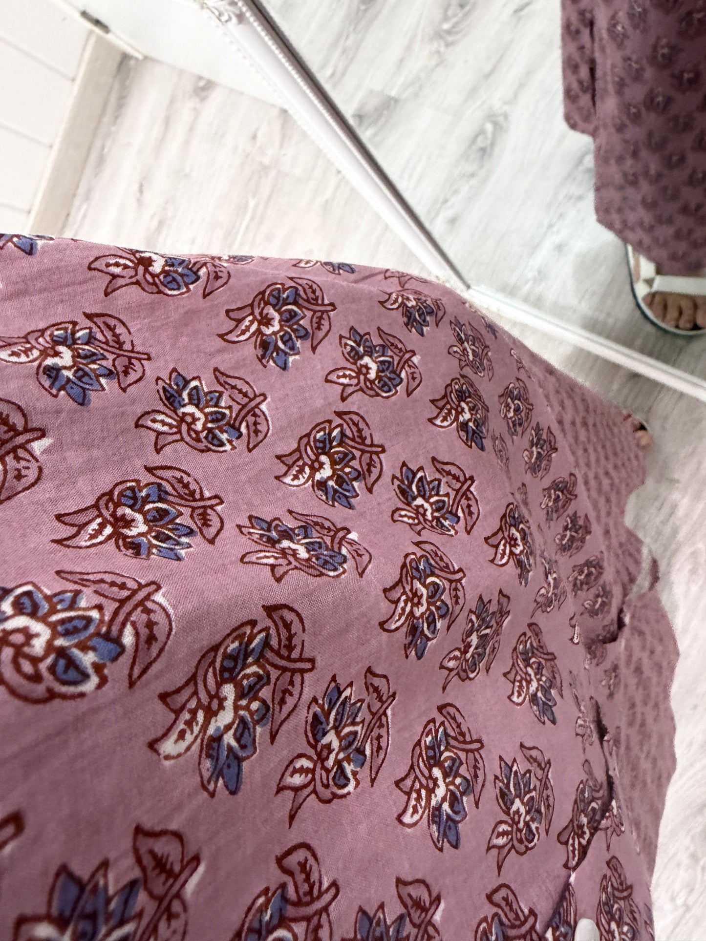 Vestido Indira rosa empolvado y violeta