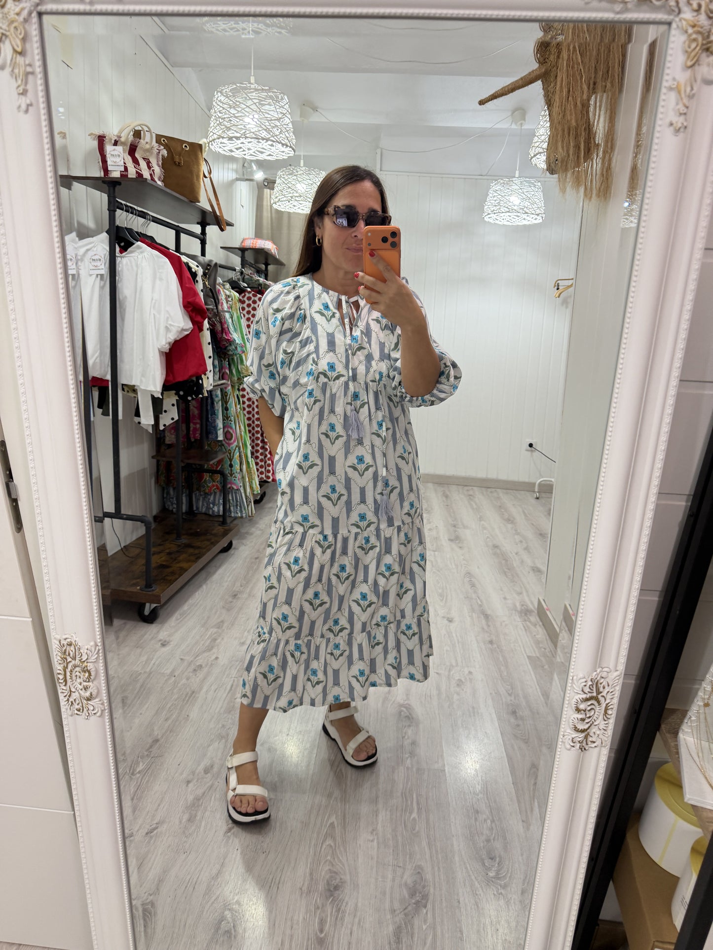 Vestido Salma gris nomeolvides