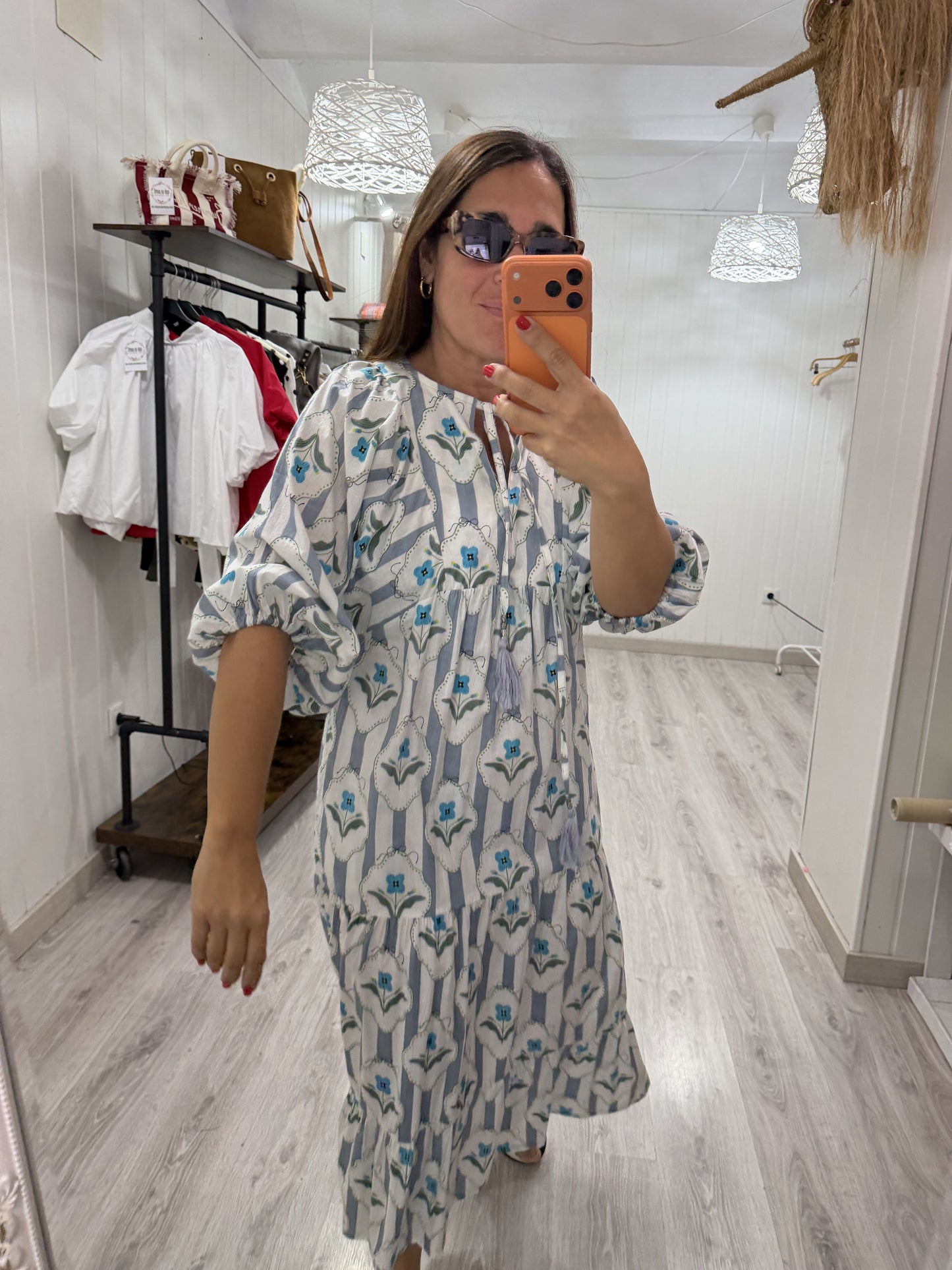 Vestido Salma gris nomeolvides