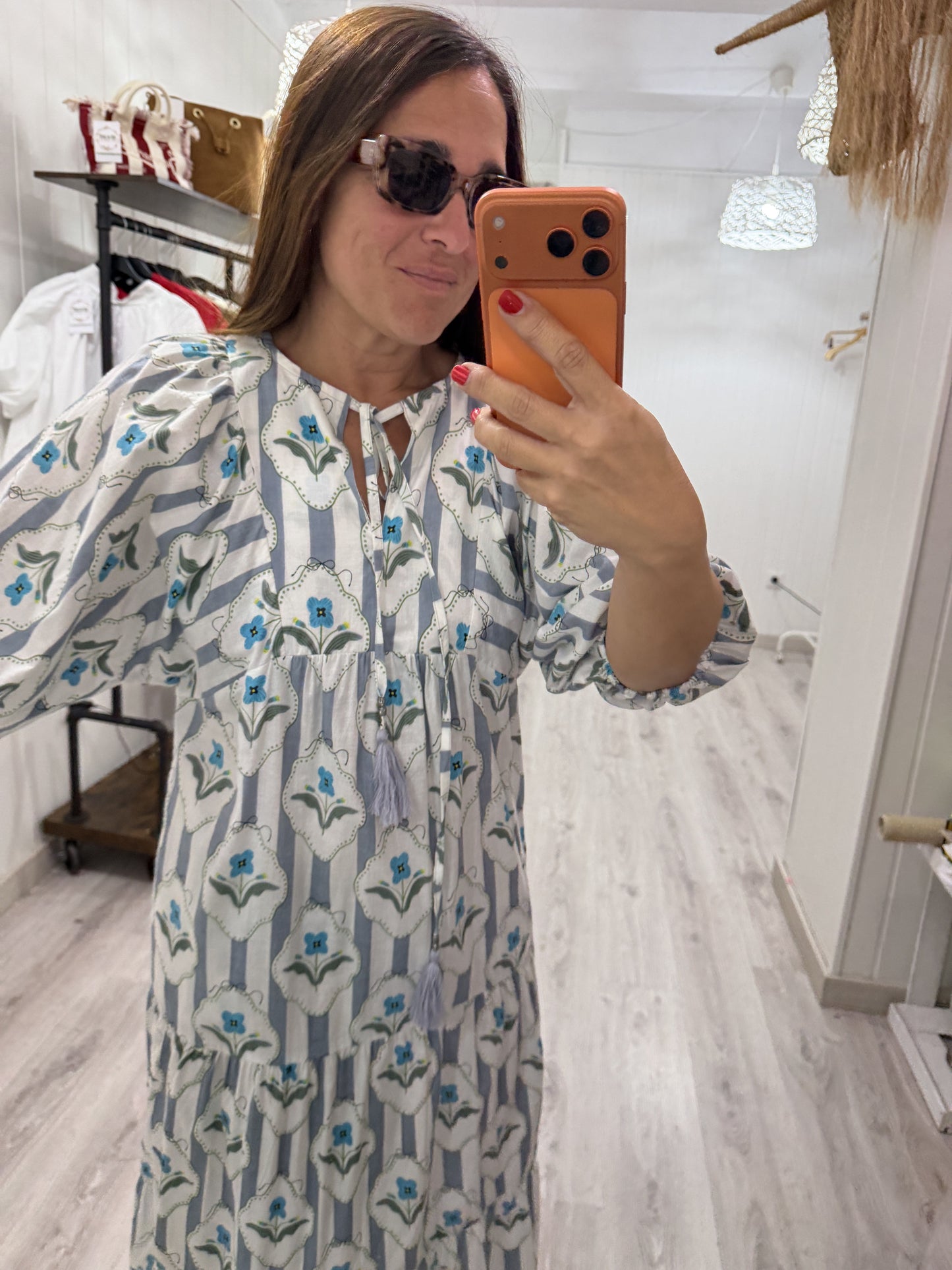 Vestido Salma gris nomeolvides