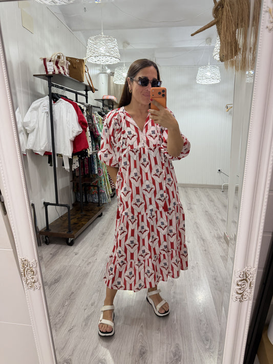 Vestido Salma rojo nomeolvides