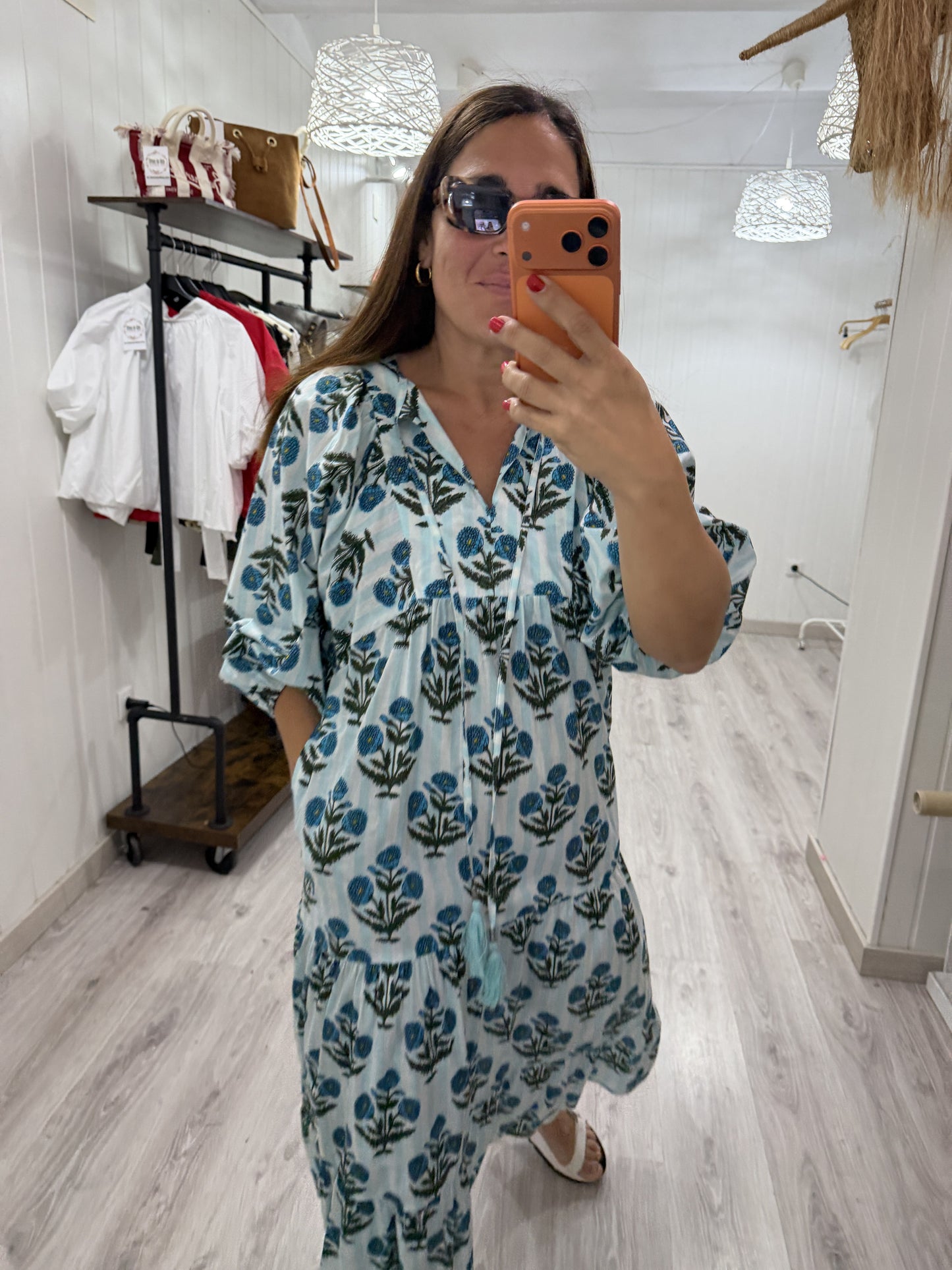 Vestido Salma azul camelias