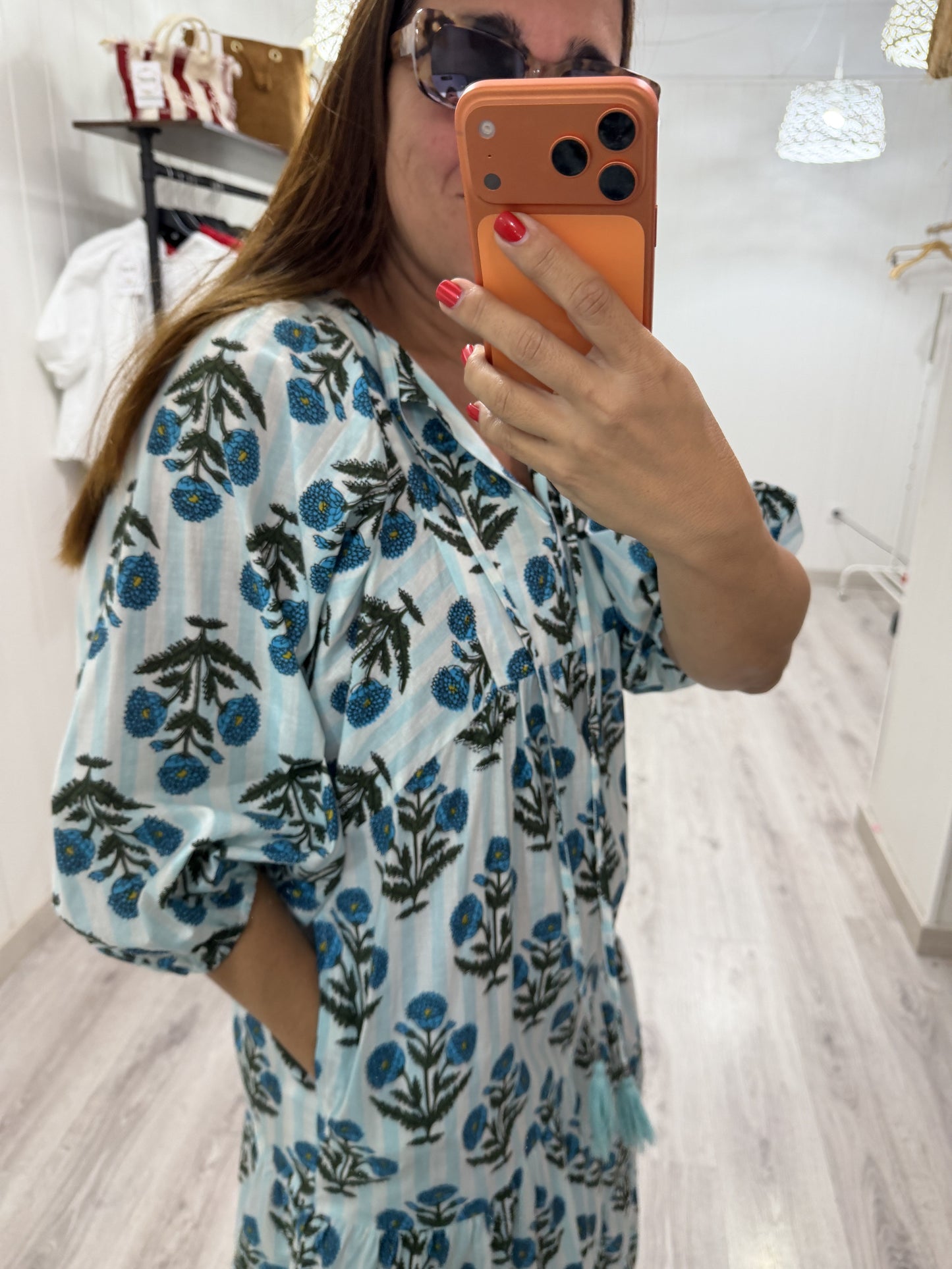 Vestido Salma azul camelias