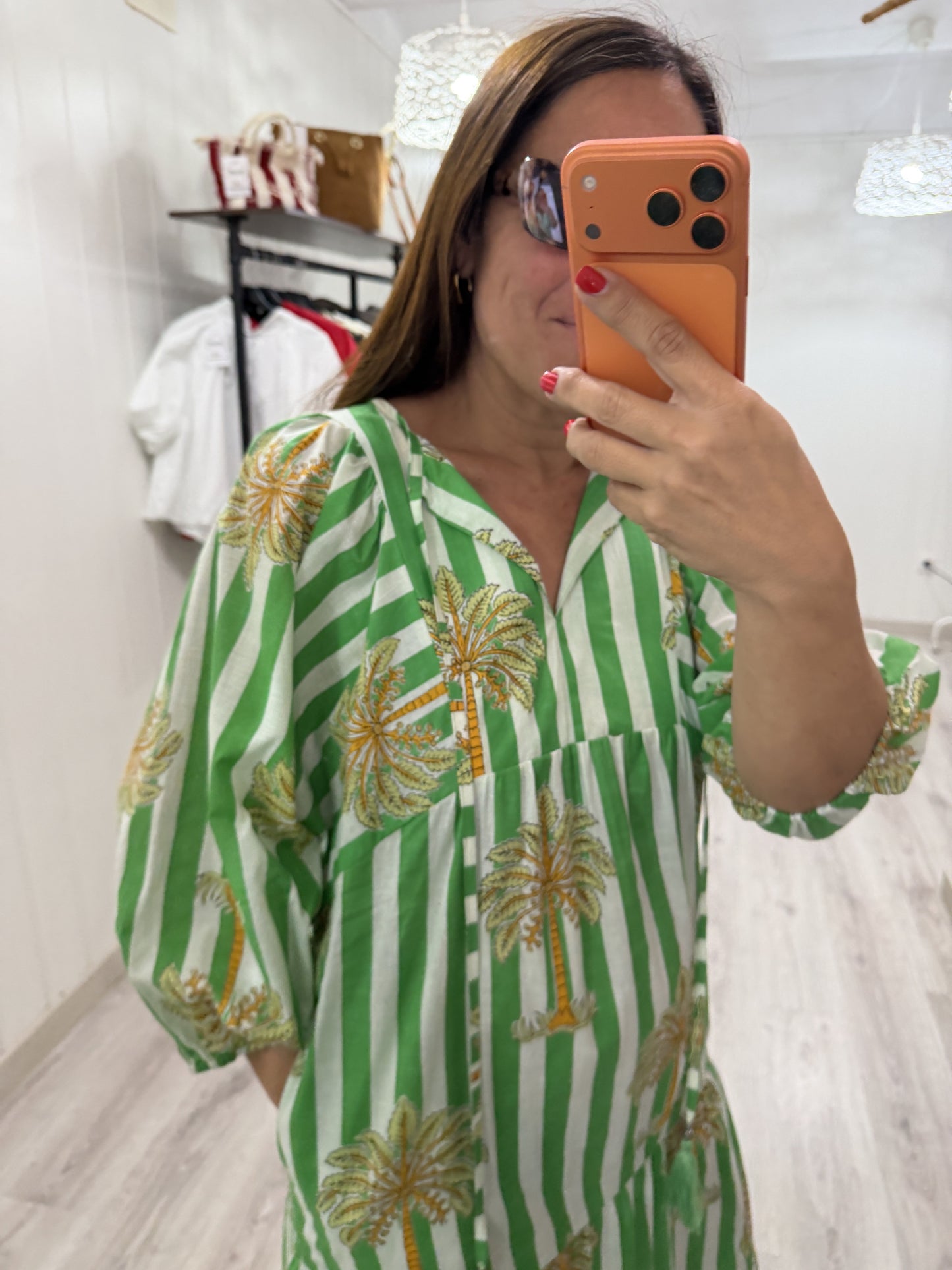 Vestido Salma verde palmeras