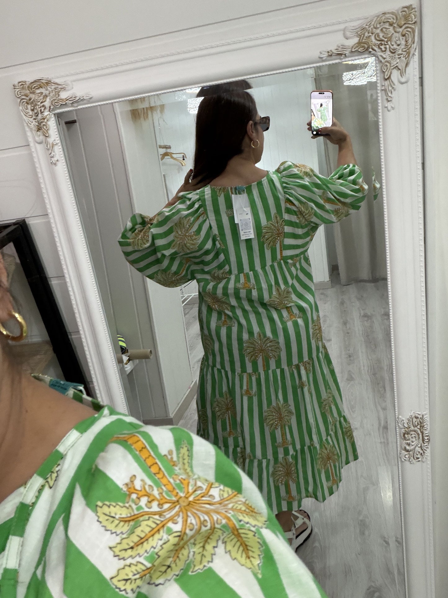 Vestido Salma verde palmeras