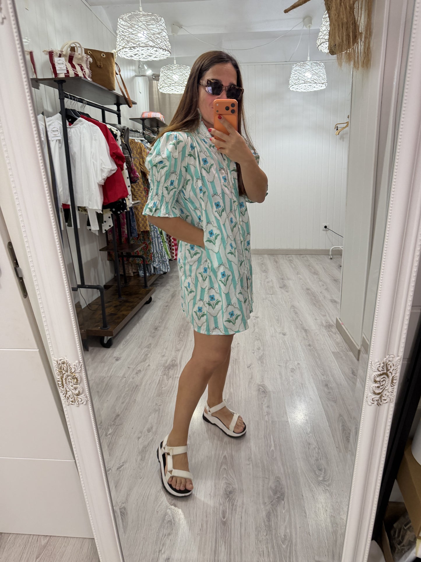 Vestido Sira corto · turquesa nomeolvides
