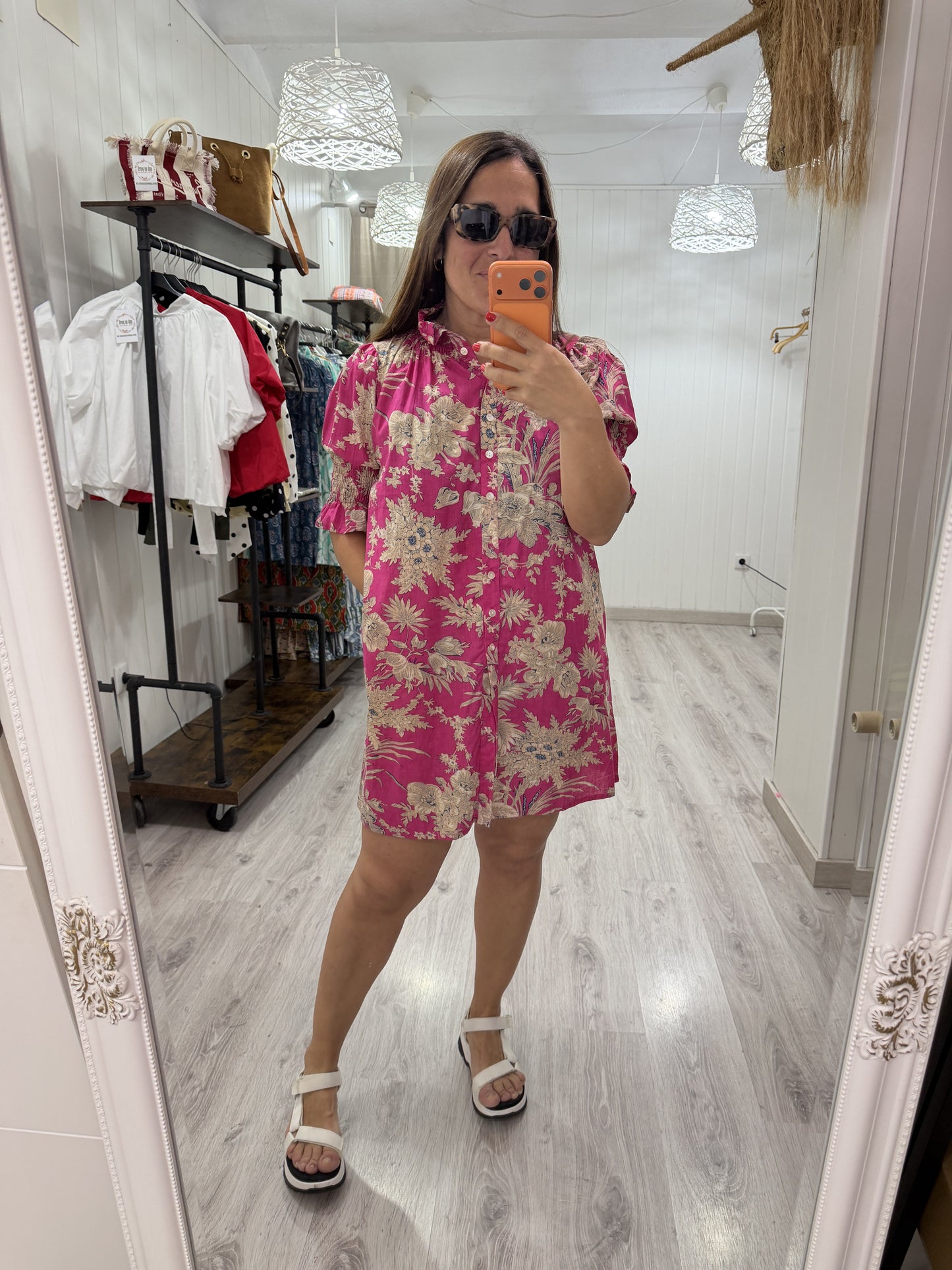 Vestido Sira corto · fucsia