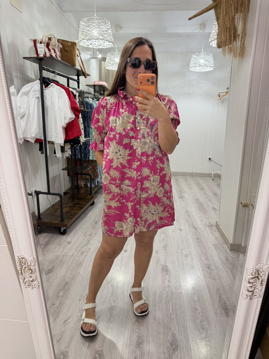 Vestido Sira corto · fucsia