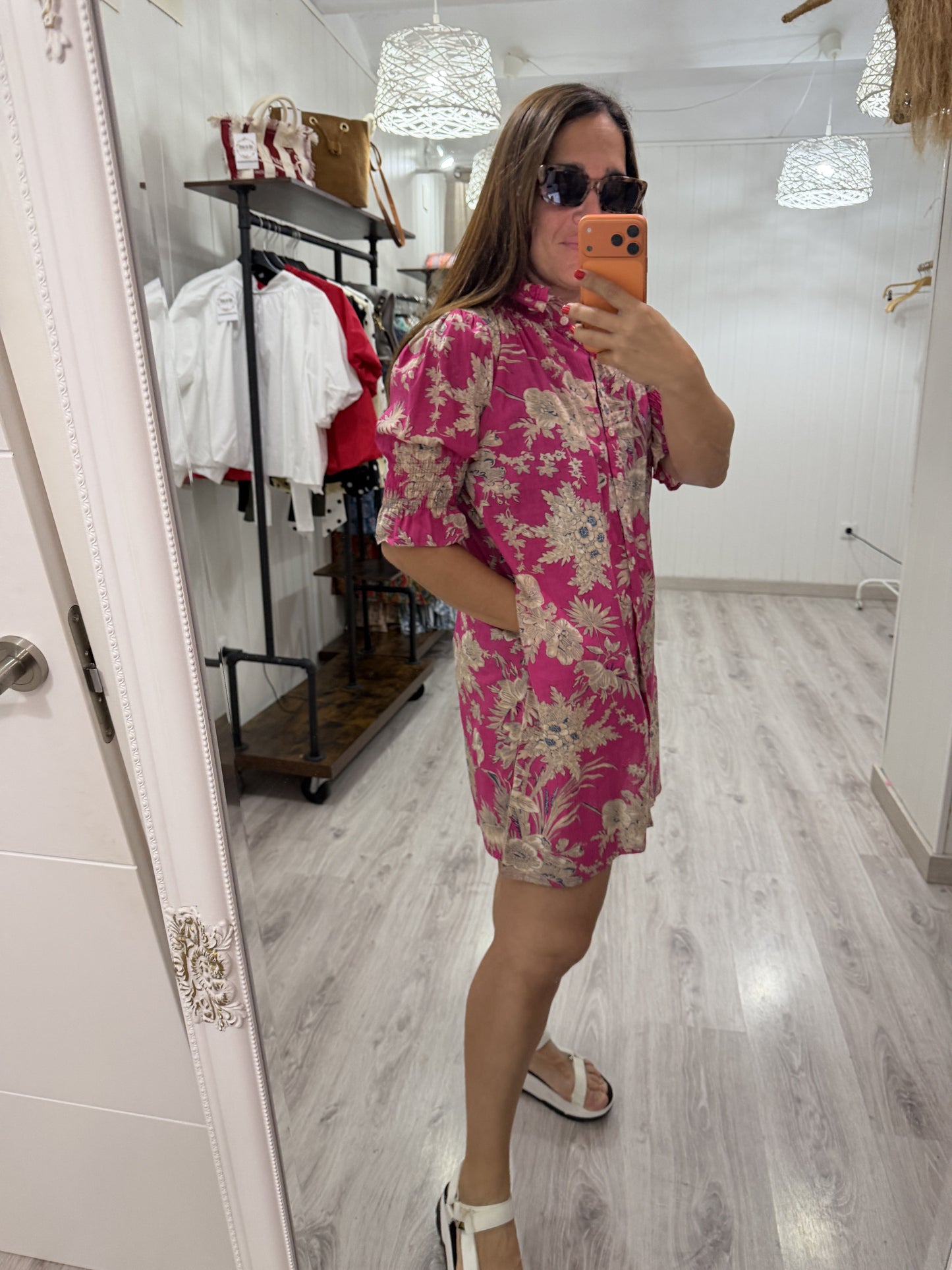 Vestido Sira corto · fucsia