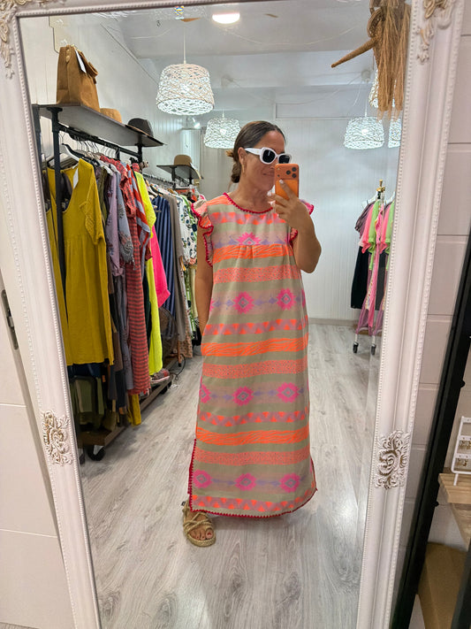 Vestido Mexicano Jalisco fluor
