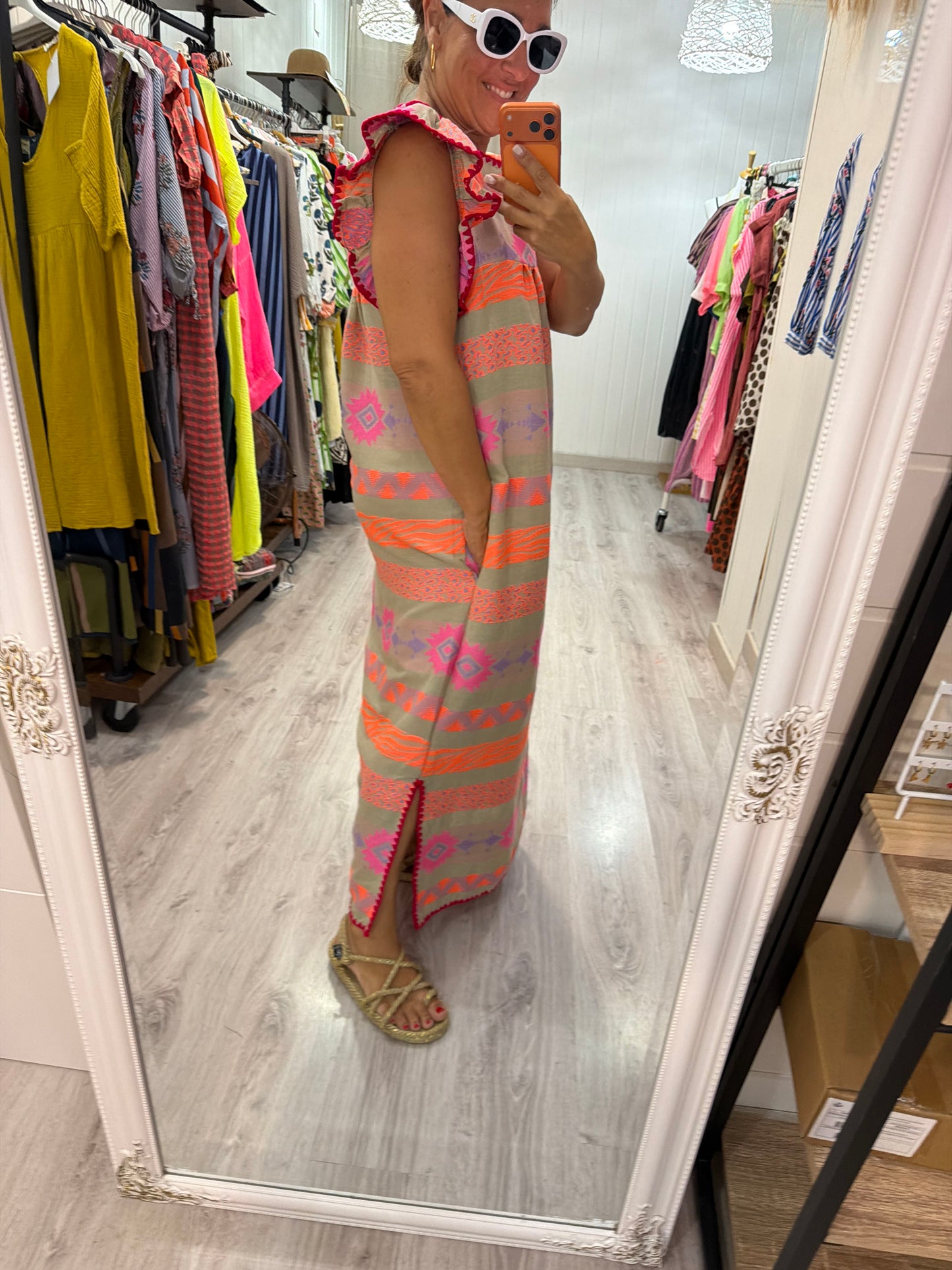 Vestido Mexicano Jalisco fluor