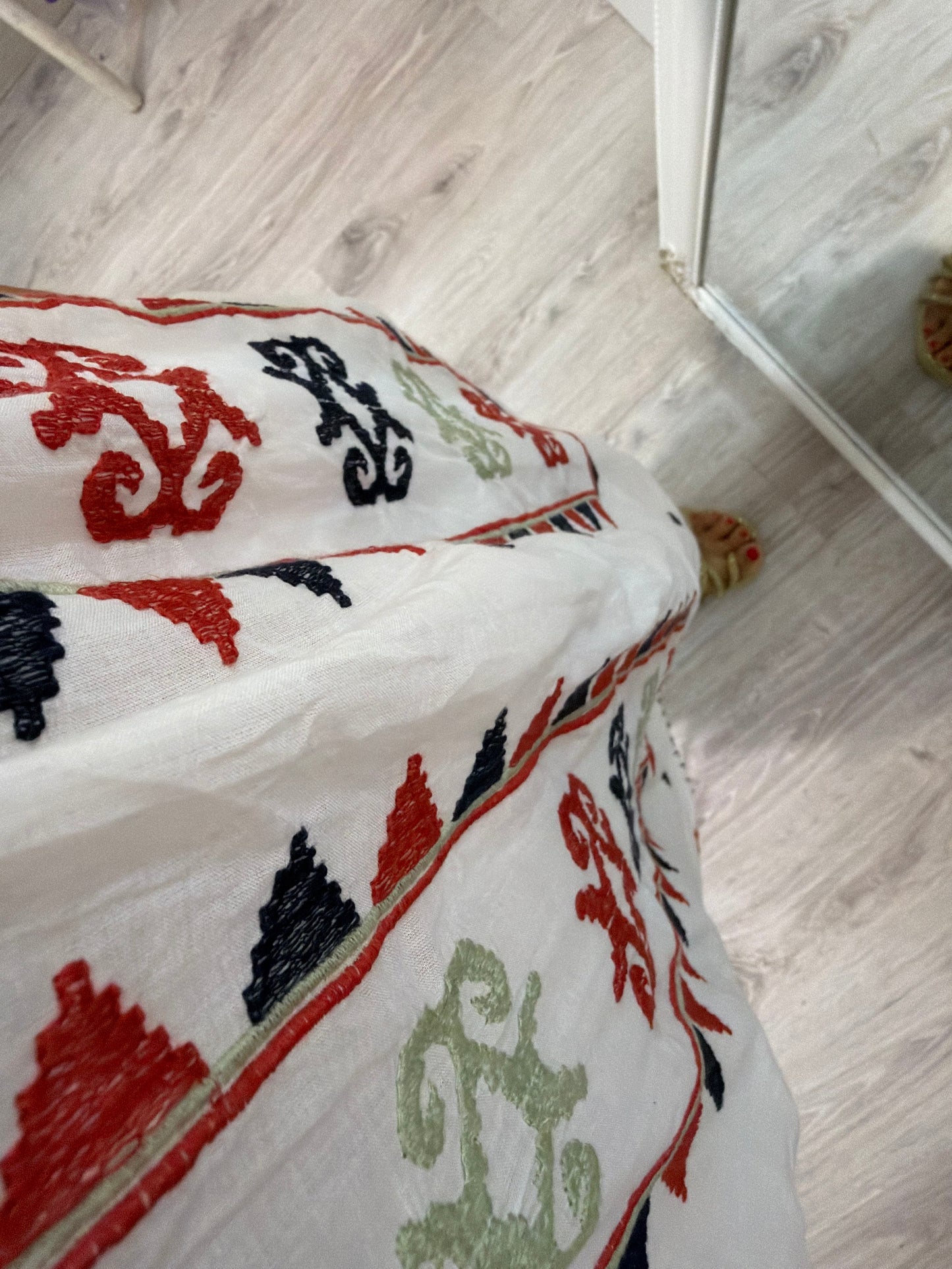 Vestido Mexicano Tijuana midi blanco