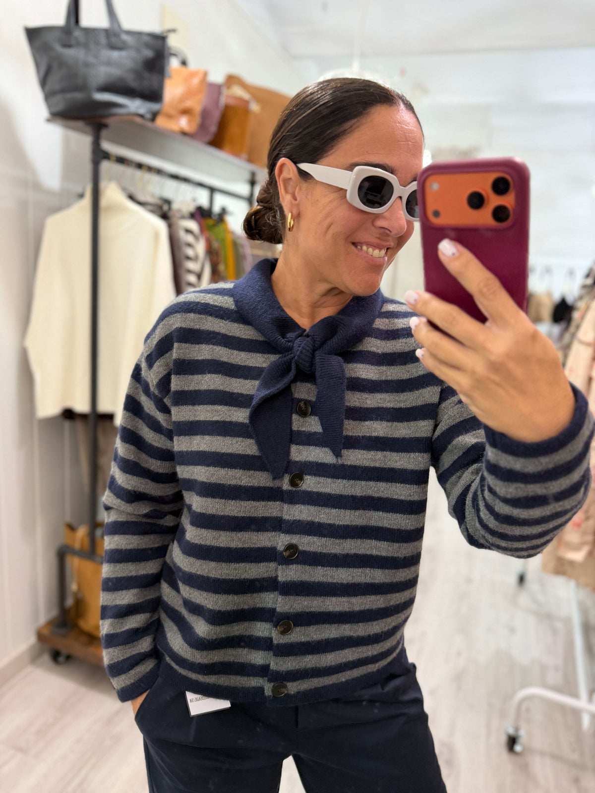 Jersei Chaqueta Marsella marino y gris