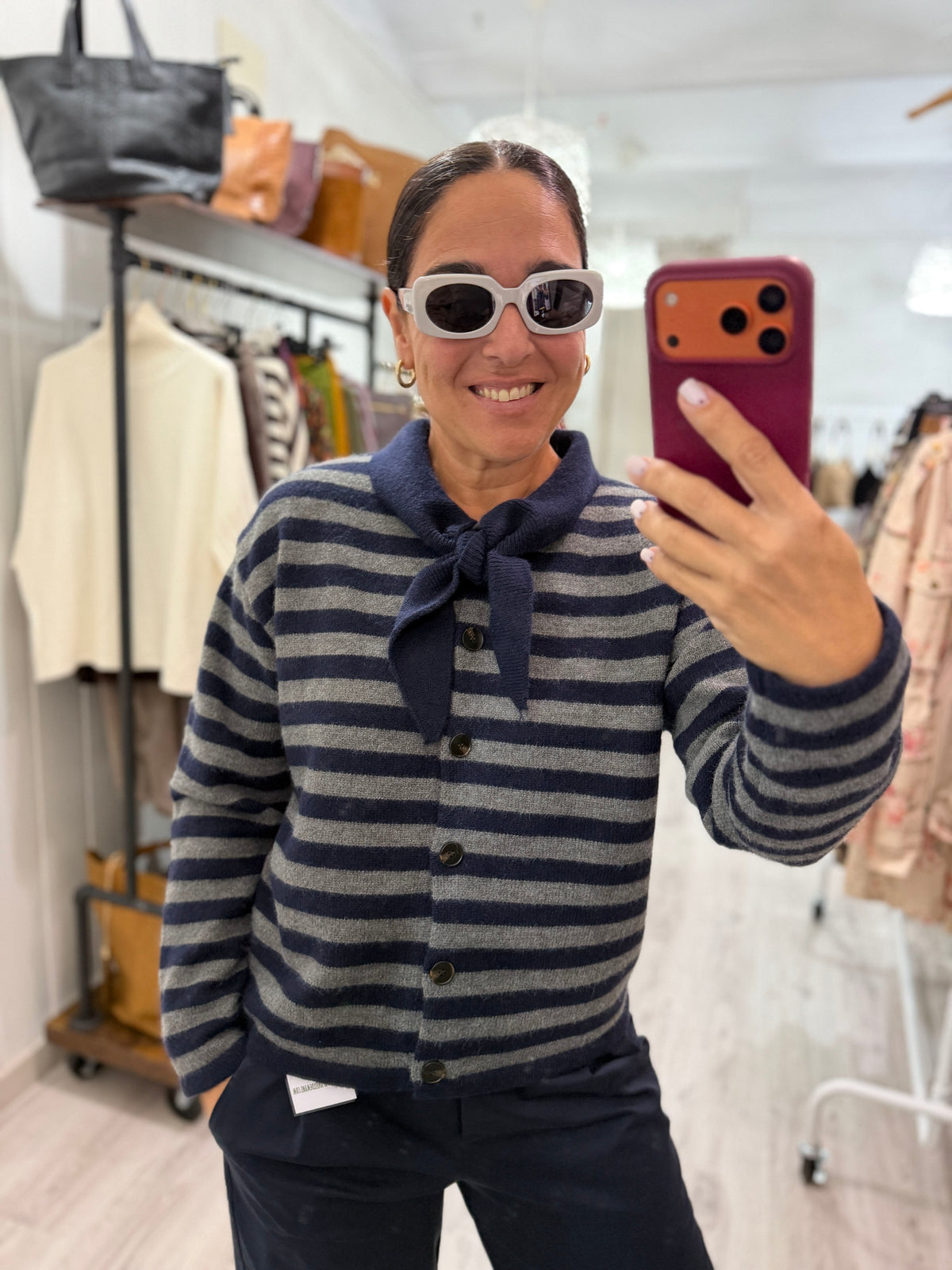 Jersei Chaqueta Marsella marino y gris