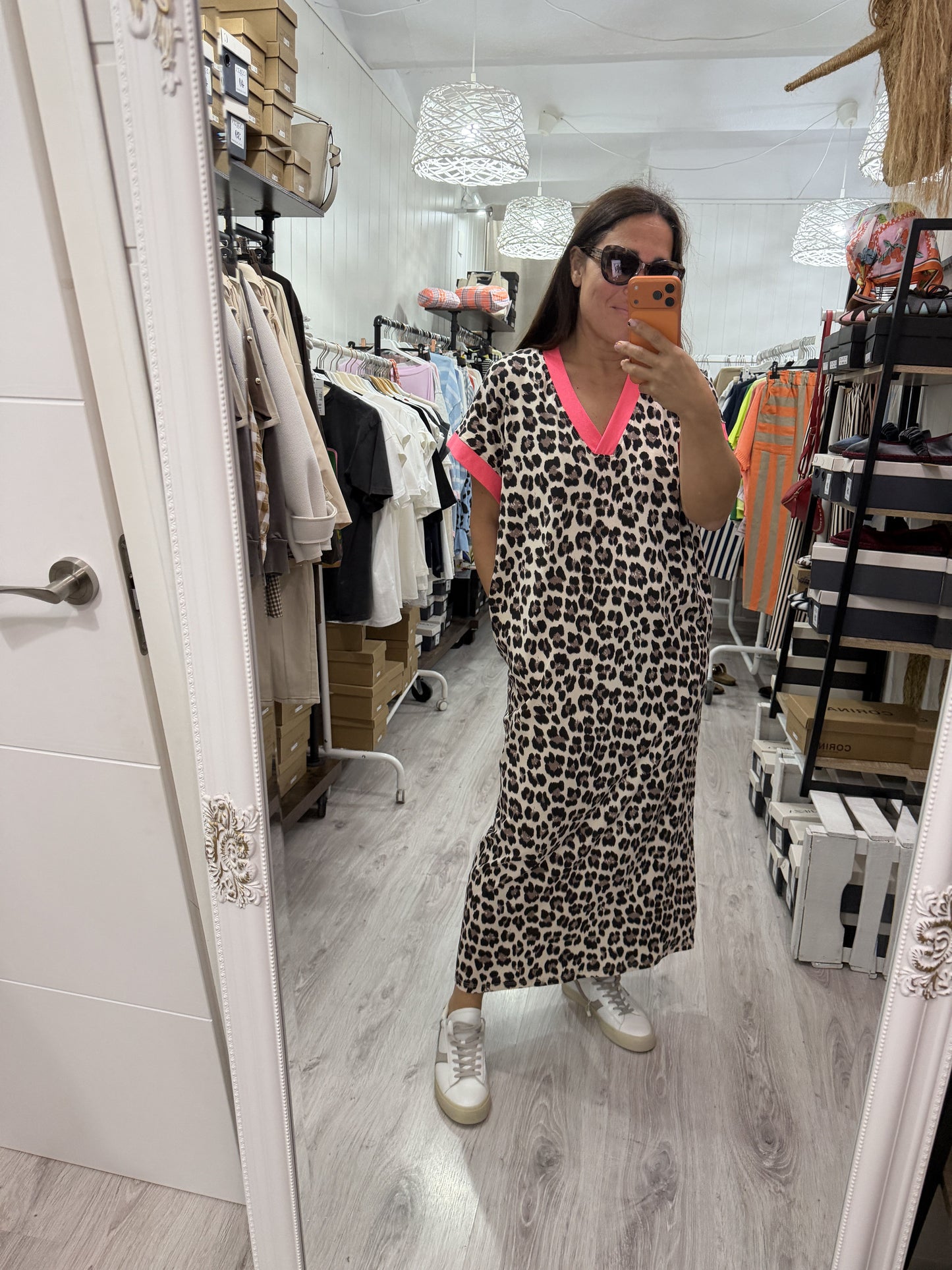Vestido Animal Print Fucsia