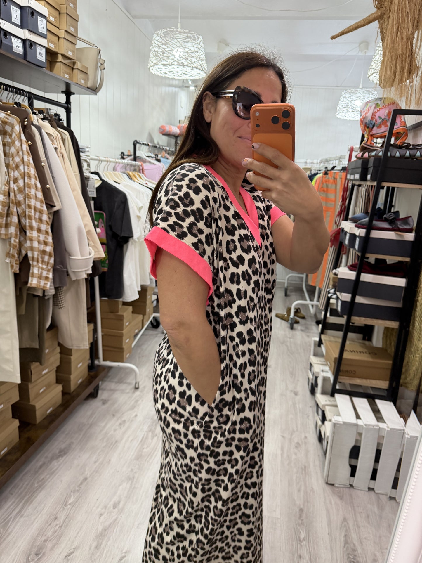 Vestido Animal Print Fucsia