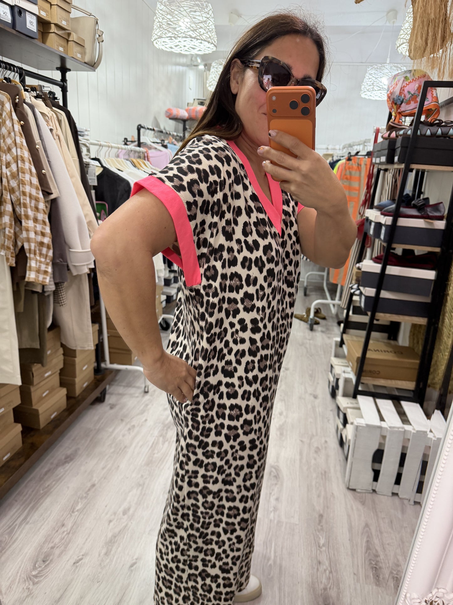 Vestido Animal Print Fucsia