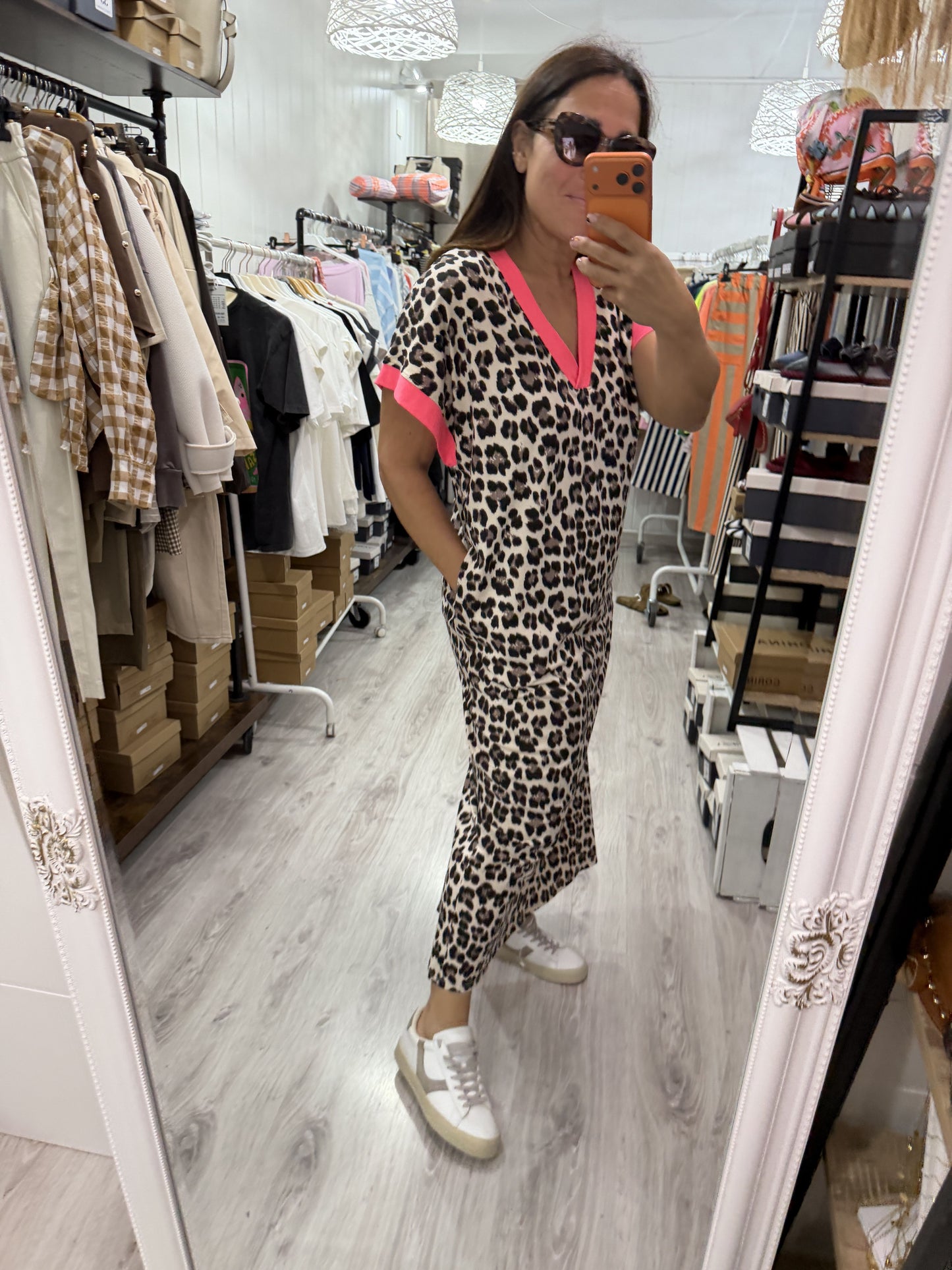 Vestido Animal Print Fucsia